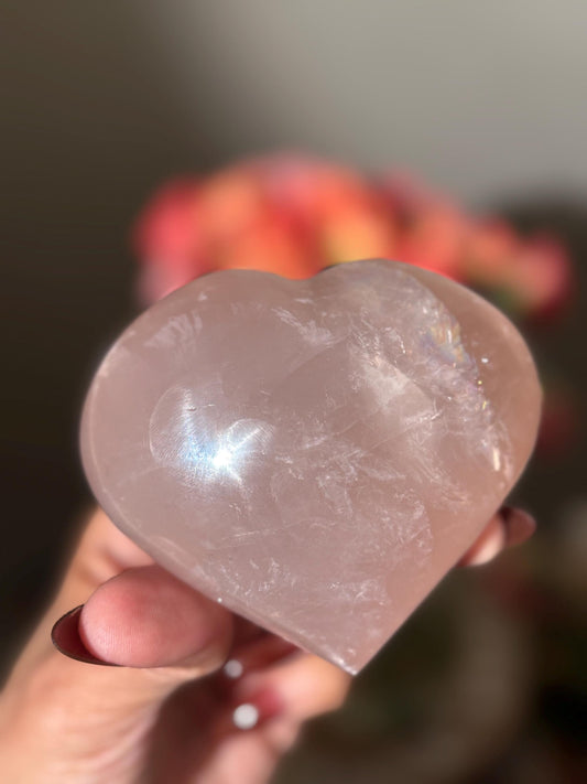 Star Flash Rose Quartz Heart, Dark Rose Quartz Heart, Rose Quartz, Crystals For Love, Crystal Gifts, Crystal hearts, Double Star Rose Quartz