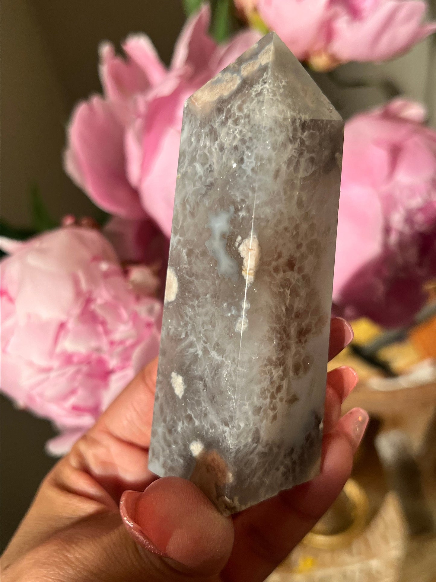 Flower Agate With Green Quartz, Flower agate, Green Quartz Flower Agate, Black Flower Agate, Green Flower Agate, Prasiolite and Flower Agate