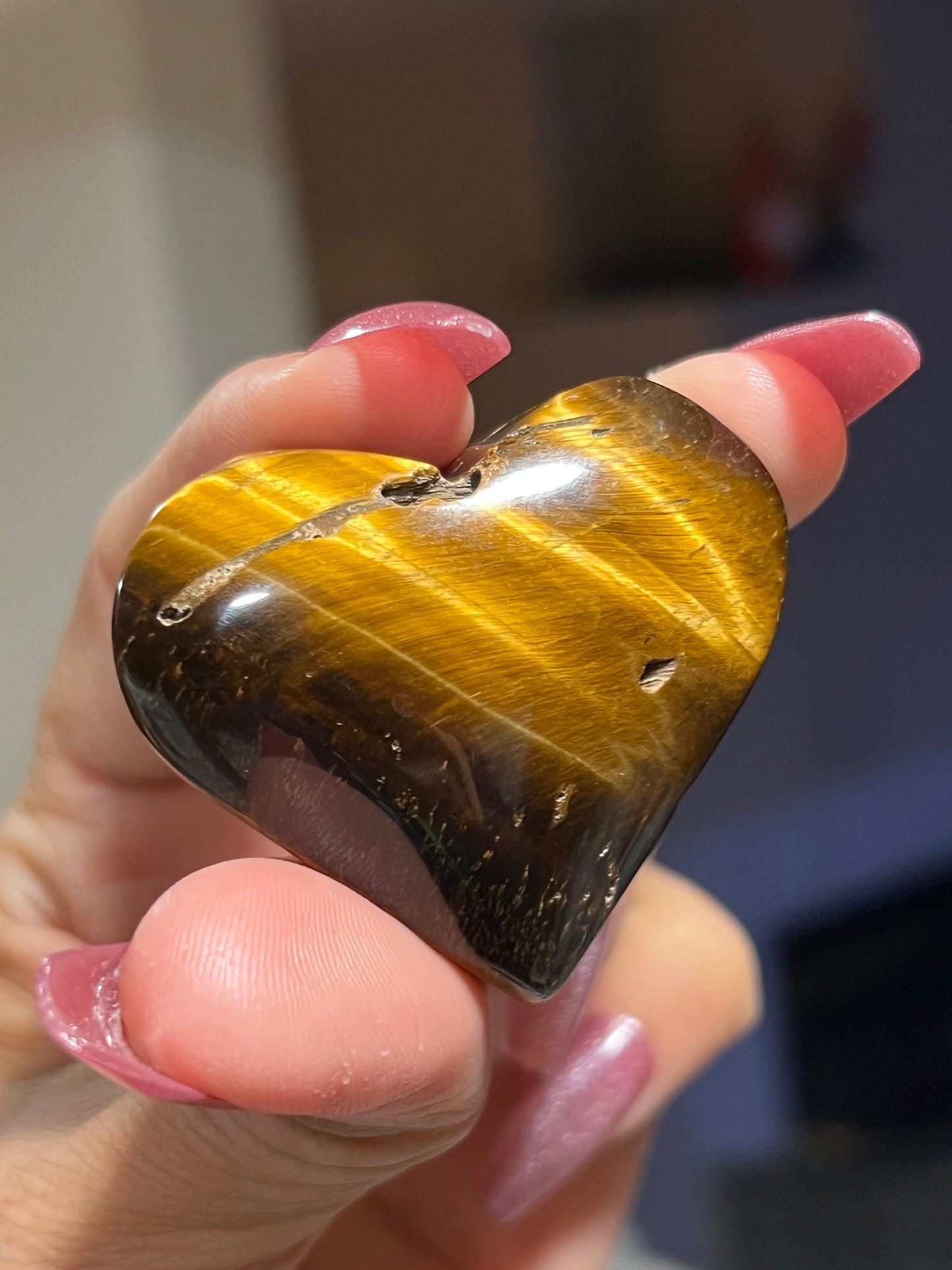 Yellow tiger Eye heart, Tiger Eye Heart, Tiger Eye, Crystal Palm Stones, Chakra Healing Crystals, Crystal Gifts, Crystal Heart