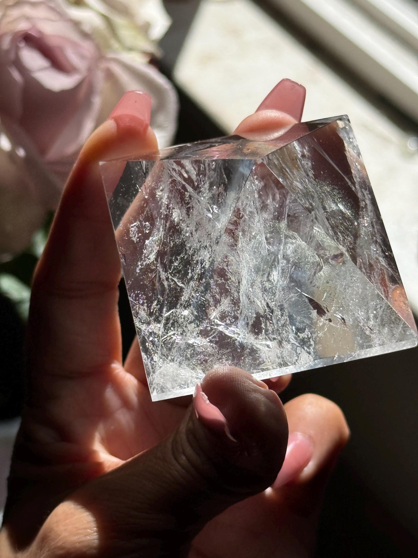Natural Clear Quartz Pyramid, Clear Quartz Pyramid, Quartz Pyramid, Egyptian Pyramid Crystal Gifts, Spiritual Gifts, Spiritual Decor