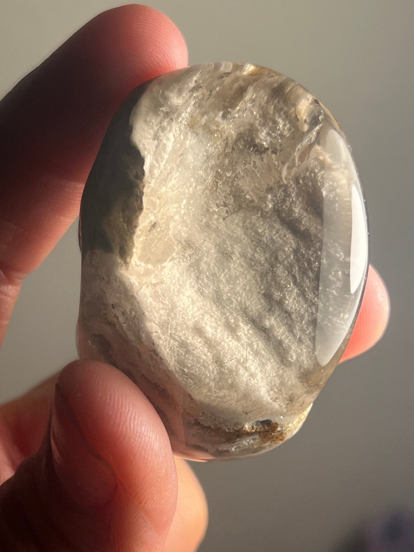 Small Lodolite Lens, Garden Quartz Garden Quartz Lens, Lodolite Quartz, Lodolite Garden Quartz, Scenic Quartz, Healing Crystals, Small