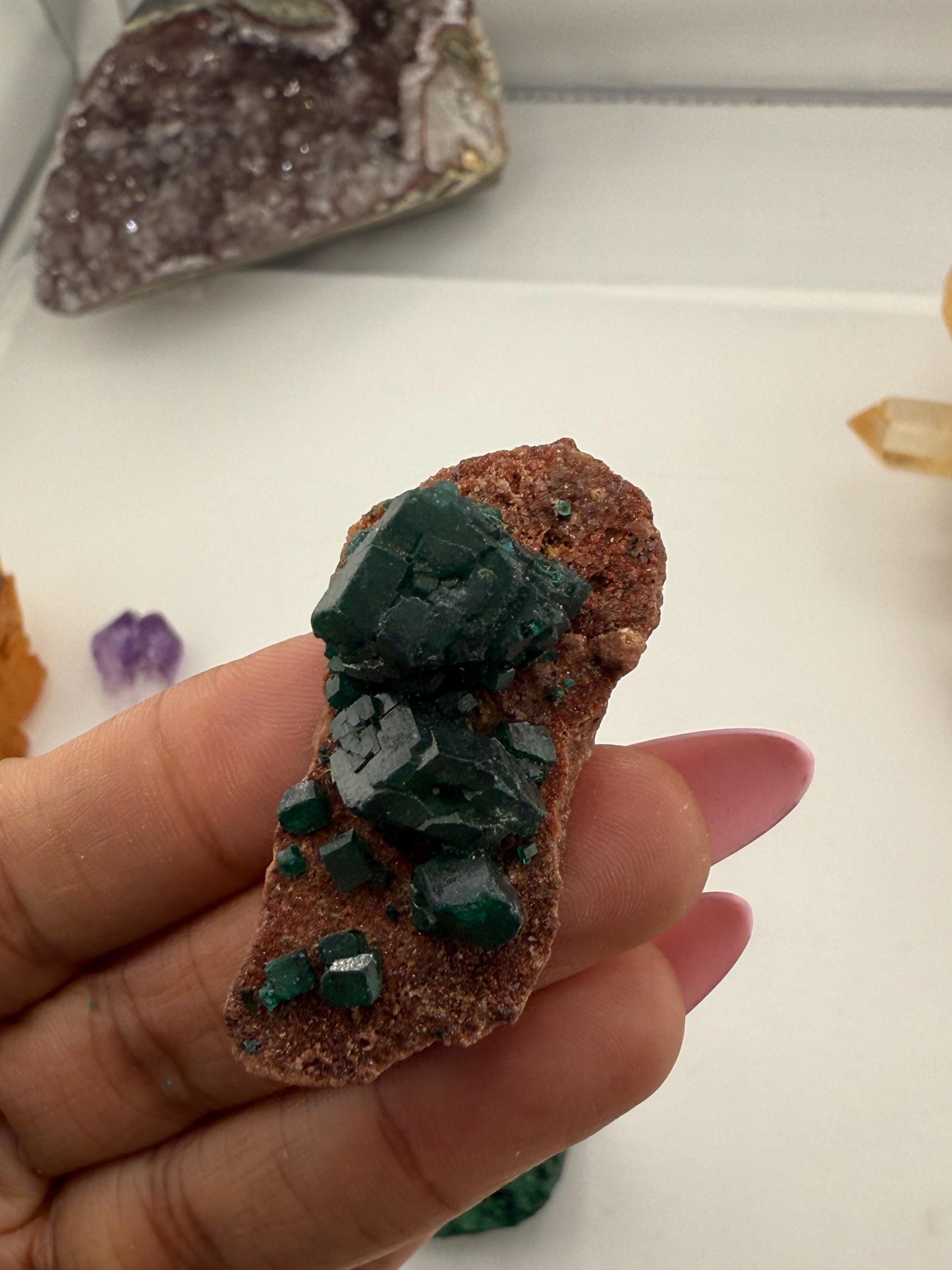 Dioptase, Natural Raw Dioptase, Dioptase from Republic of the Congo, Fossils and Minerals,