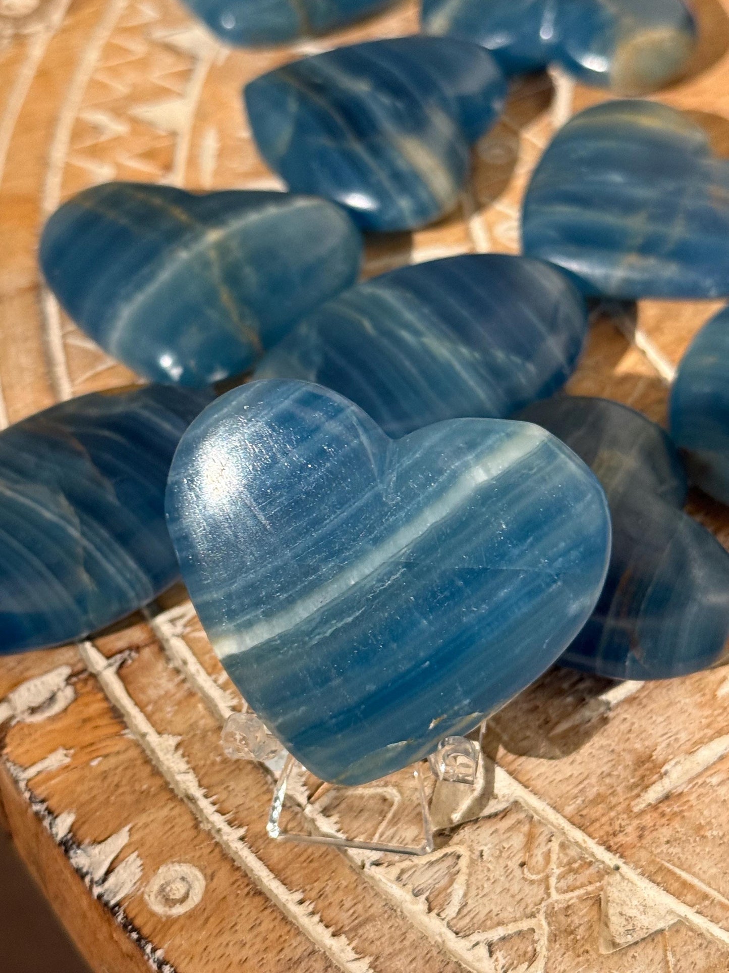 Blue Onyx Heart, BLUE ONYX, Lemurian Aquatine Heart, Crystal Gifts, Metaphysical Gifts, Valentines day Gift, Crystal Hearts, MINI