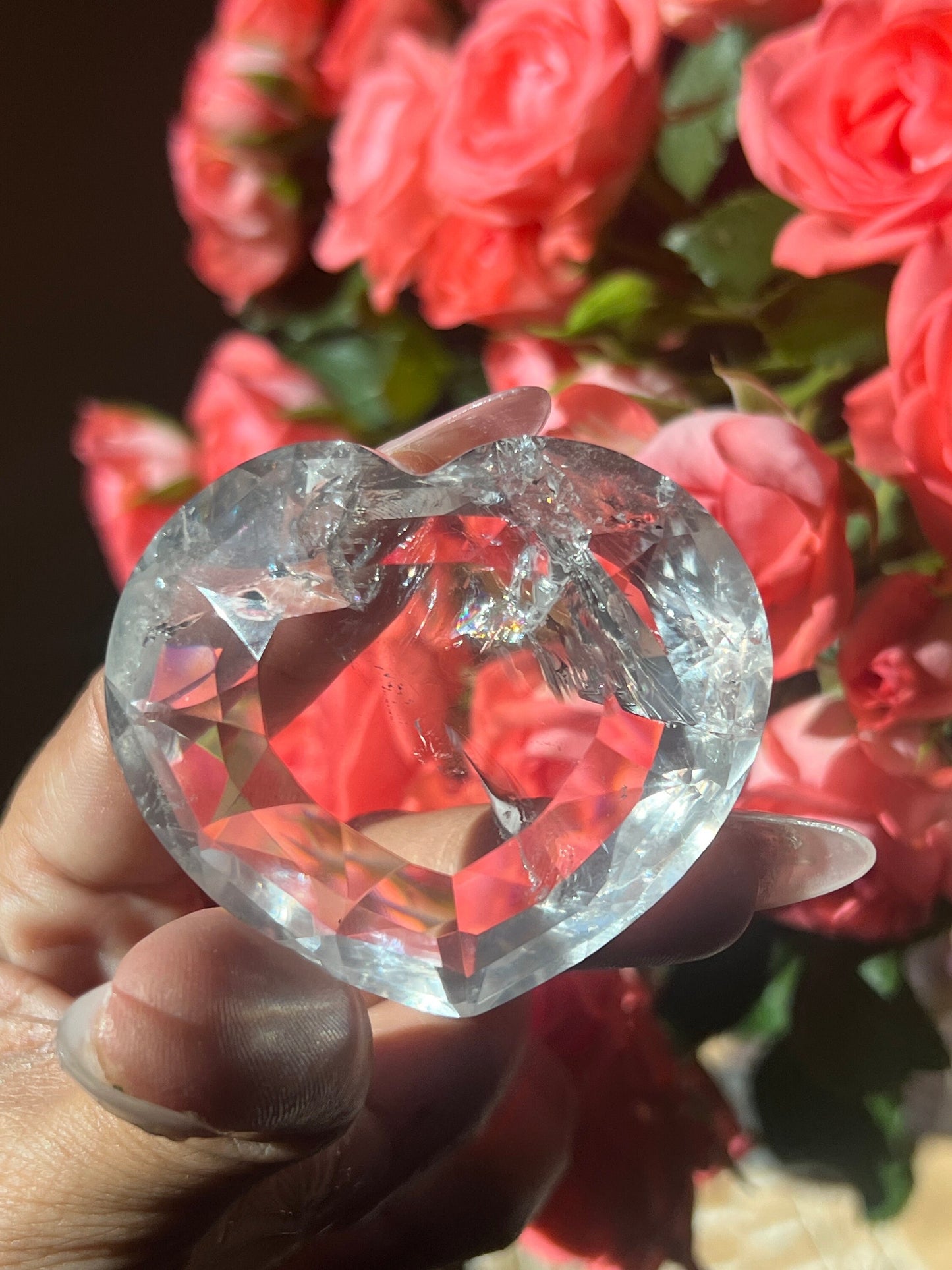 Gem Grade Quartz Heart, Faceted Heart From Brazil, Highest Quality Clear Quartz, Crystal Heart, Gift For Her, High Grade Gemstone,