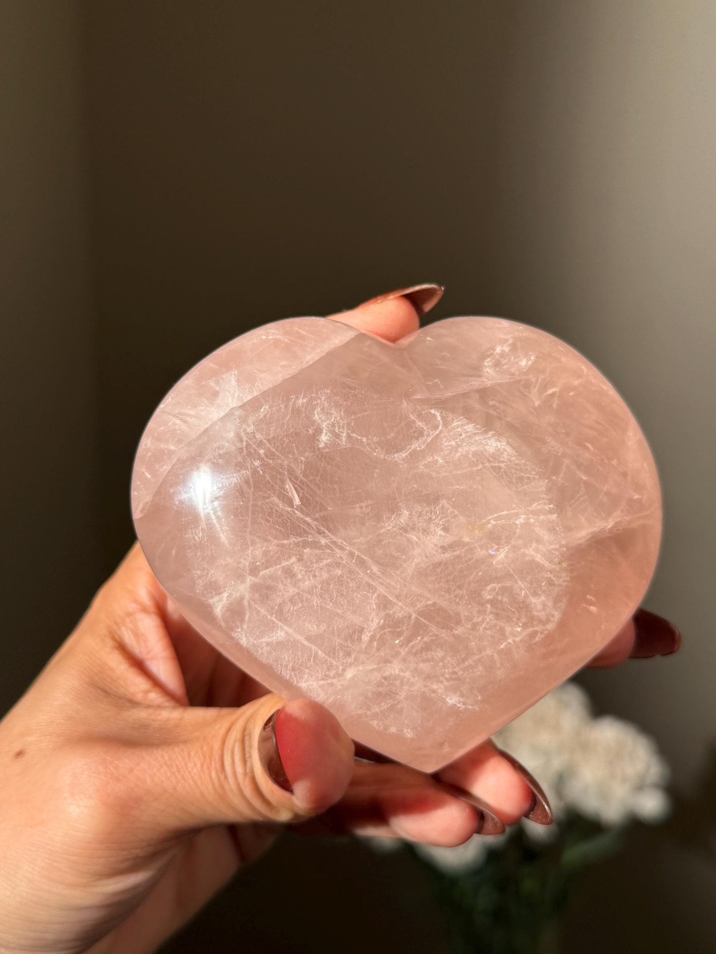 Star Flash Rose Quartz Heart, Rose Quartz Heart, Rose Quartz, Crystals For Love, Crystal Gifts, Crystal hearts, Double Star Rose Quartz