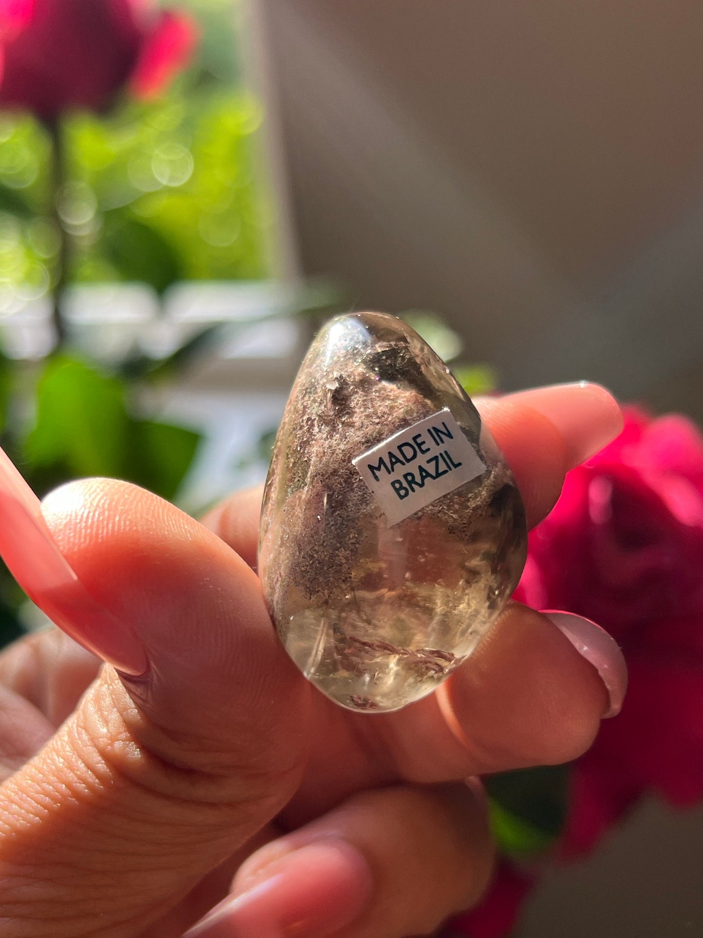 Small Lodolite Lens, Garden Quartz Garden Quartz Lens, Lodolite Quartz, Lodolite Garden Quartz, Scenic Quartz, Healing Crystals, Small