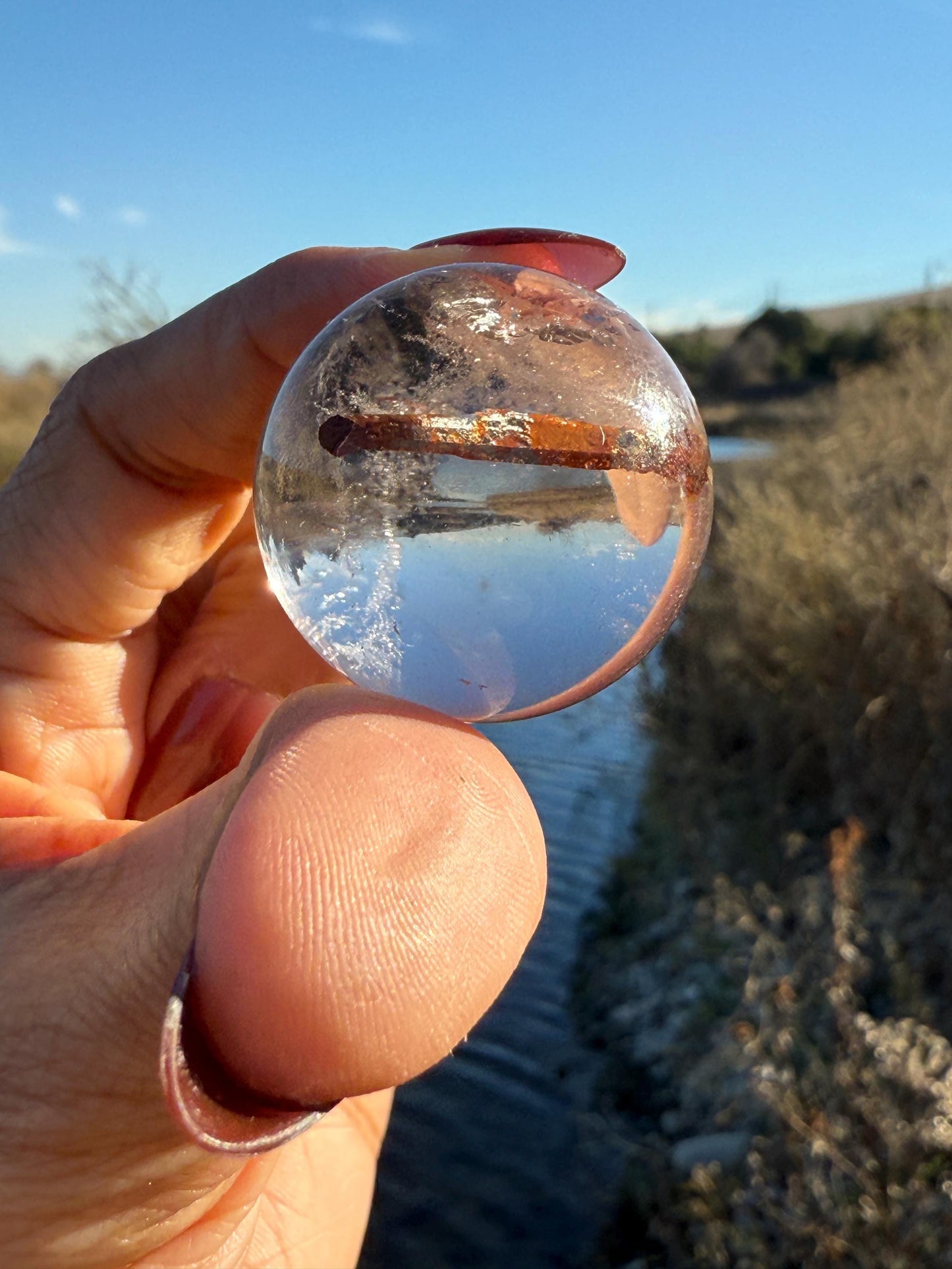 Red Rutile Quartz, Copper Rutilated Quartz Sphere, Copper Rutile, Rutilated Quartz, Crystals, Crystal Gifts, Unique Gift Idea,