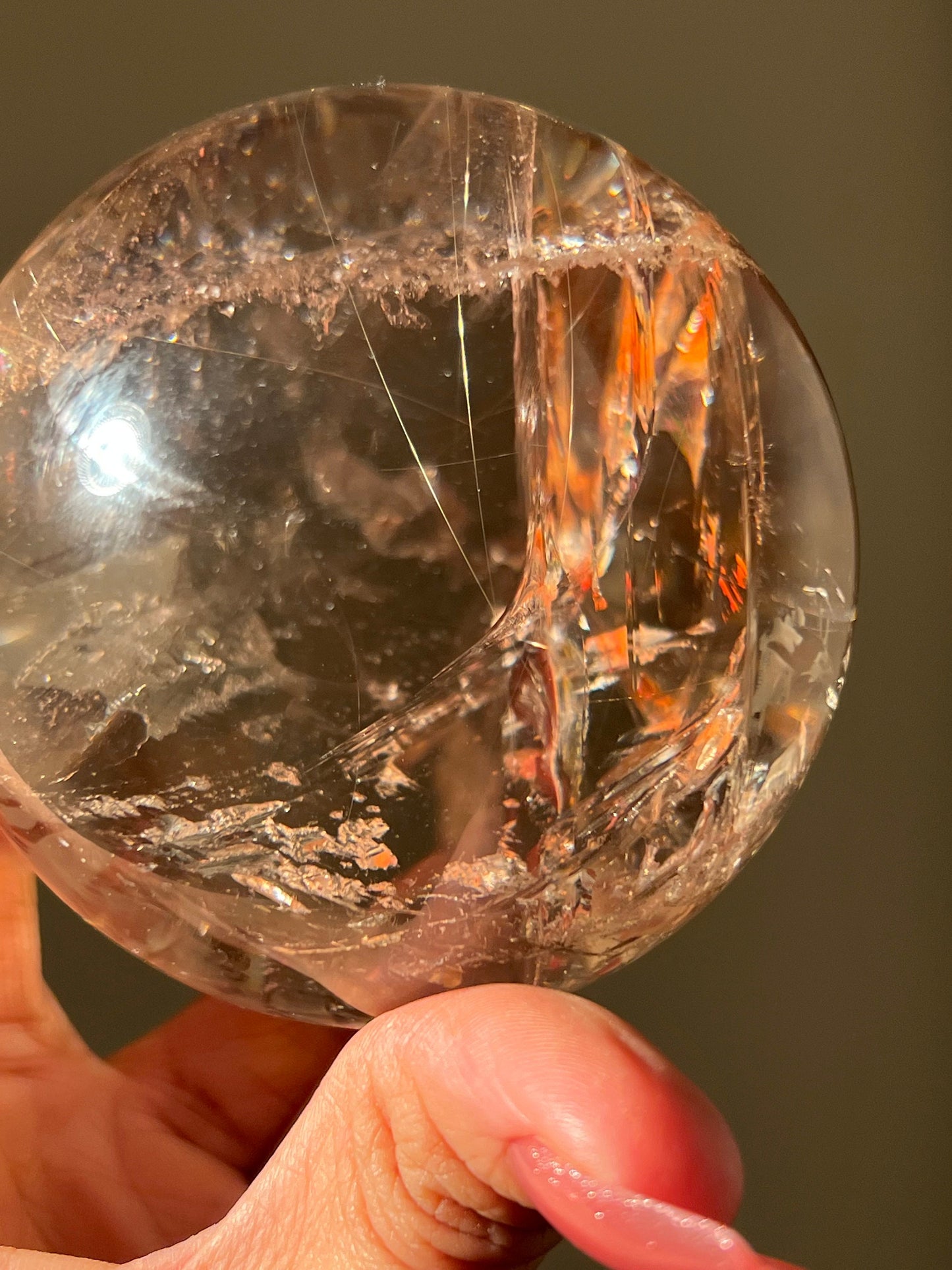 Smoky Quartz with Golden Rutile & Red Hematoid – Natural Mineral Specimen, Healing Crystals