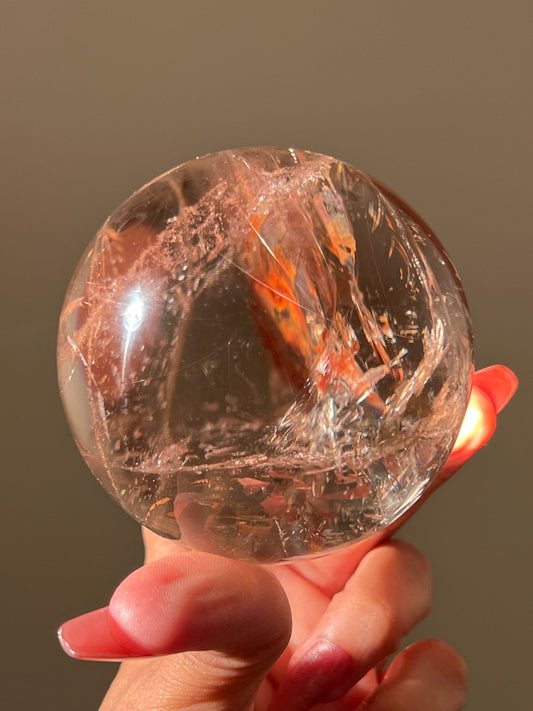 Smoky Quartz with Golden Rutile & Red Hematoid – Natural Mineral Specimen, Healing Crystals