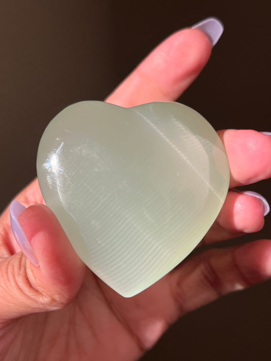 Green Calcite Heart, UV reactive Calcite, High Quality Green Calcite, Pistachio Calcite From Afghanistan