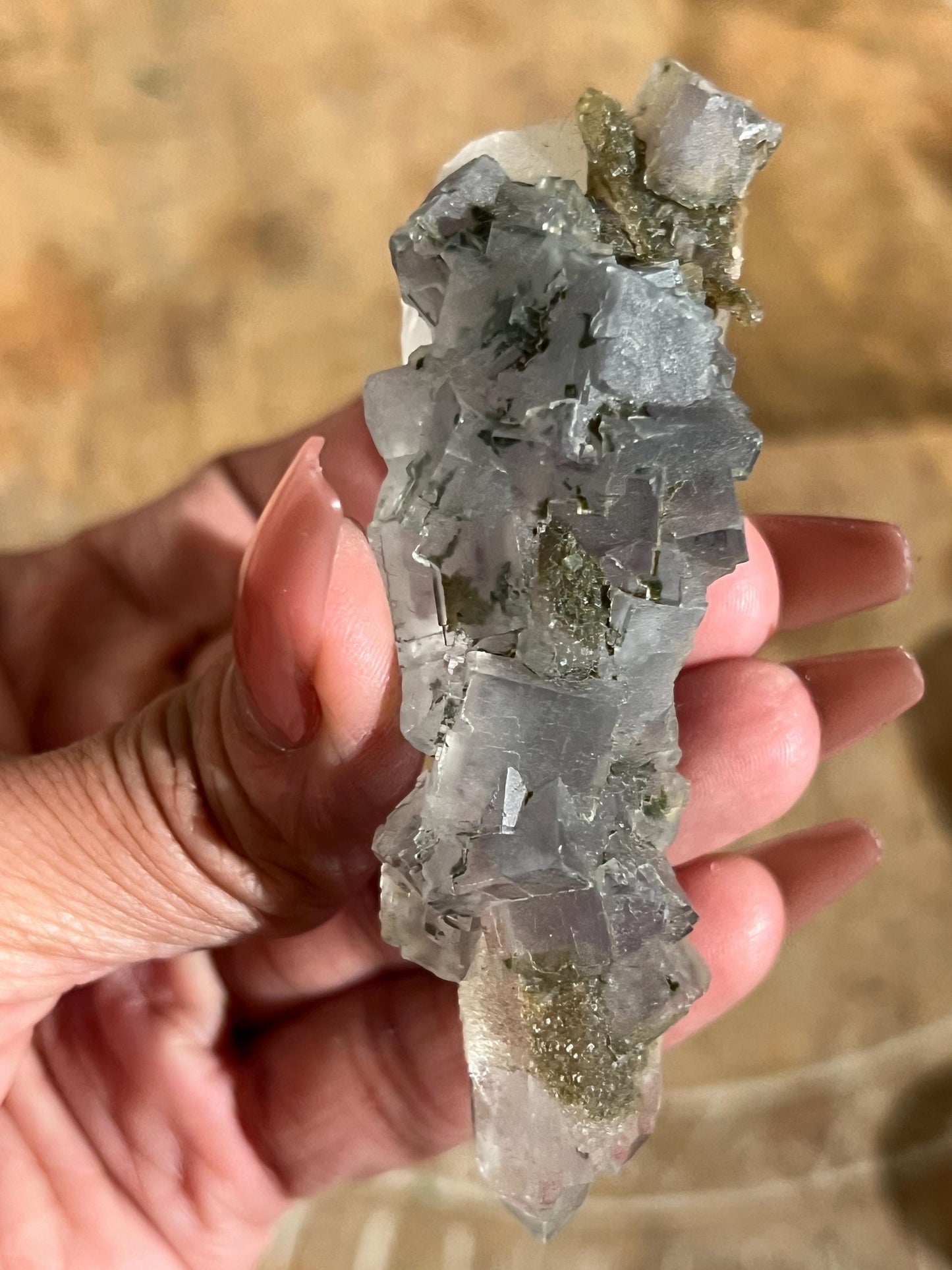 YGX Fluorite, Yaogangxian Fluorite, Porcelain Fluorite Specimen, Fluorite on Quartz, Fluorite Specimen, Crystal Gifts, Fluorite with Pyrite