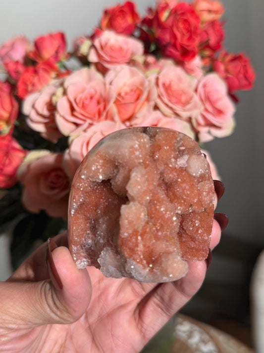 Druzy Pink Amethyst Cluster: Small Crystal Gift From Brazil