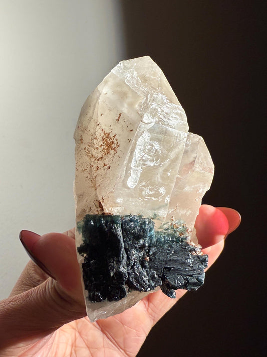 Blue Tourmaline with Quartz, Blue Tourmaline with Mica, Tourmaline in Quartz, Blue Tourmaline, Natural Crystals, Crystal Gifts, Indicolite