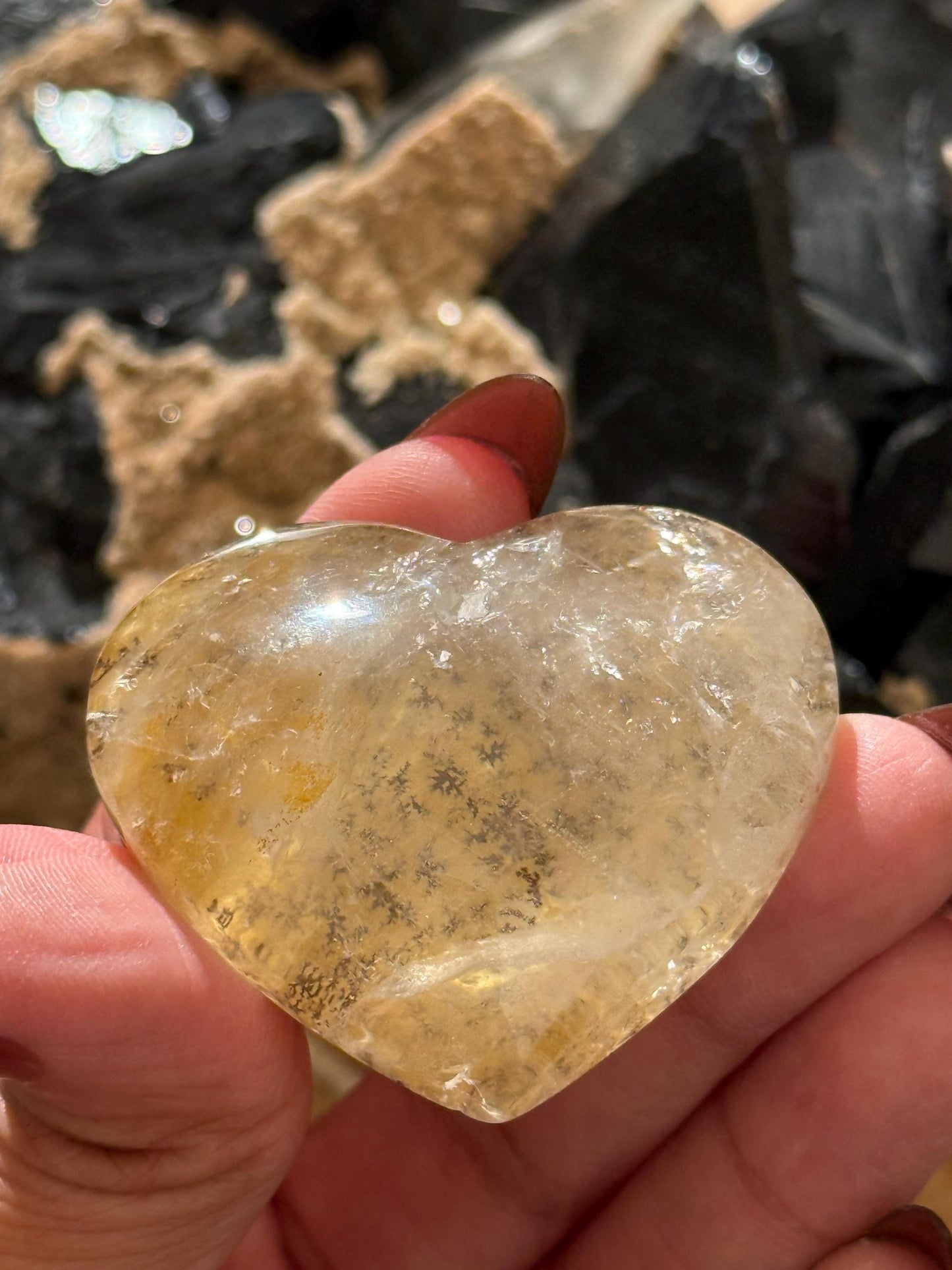 Dendritic Quartz Heart, Dendritic Heart, Giralsol Dendrite, Crystal Hearts, Dendrite, Dendritic Tree Quartz, Healing Crystals, Gift For Her,