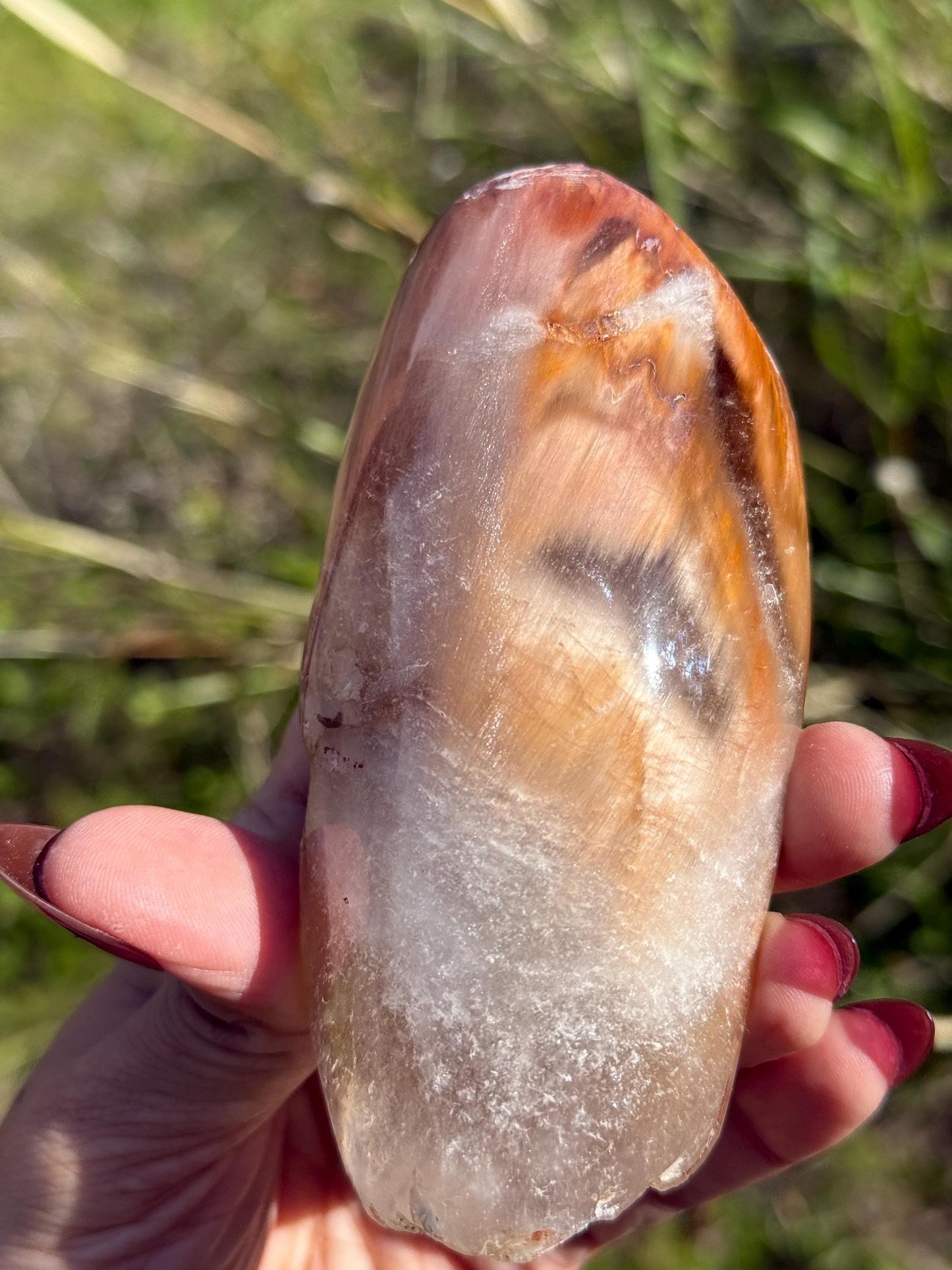 Amphibole Quartz, Rabbit Hair Quartz, Orange Rutilated Quartz, Orange Rutilated Quartz, Amphiboles, Rough Polished Amphibole, Crystal Gifts