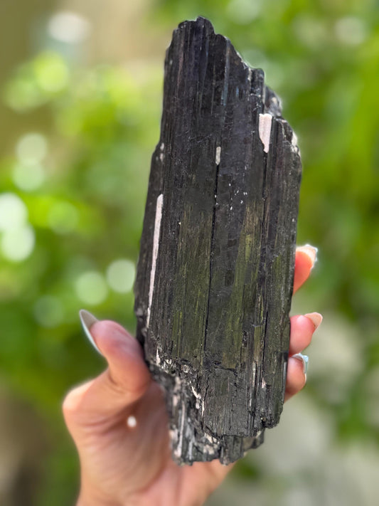 Large Black Tourmaline with Quartz, Raw Black Tourmaline, Tourmaline, Tourmaline mineral, Raw Crystal Specimen, Crystal Gifts, Home Decor
