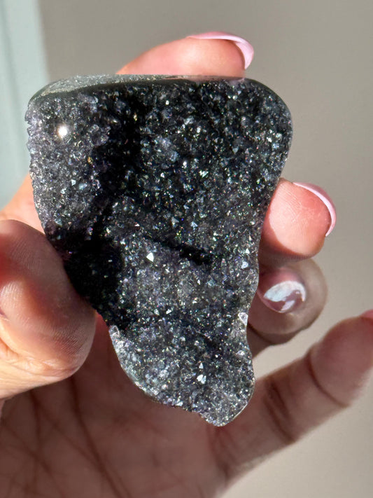 Sparkly Black Amethyst, Amethyst, Polished Amethyst, Amethyst Cut Base, Crystal Gifts