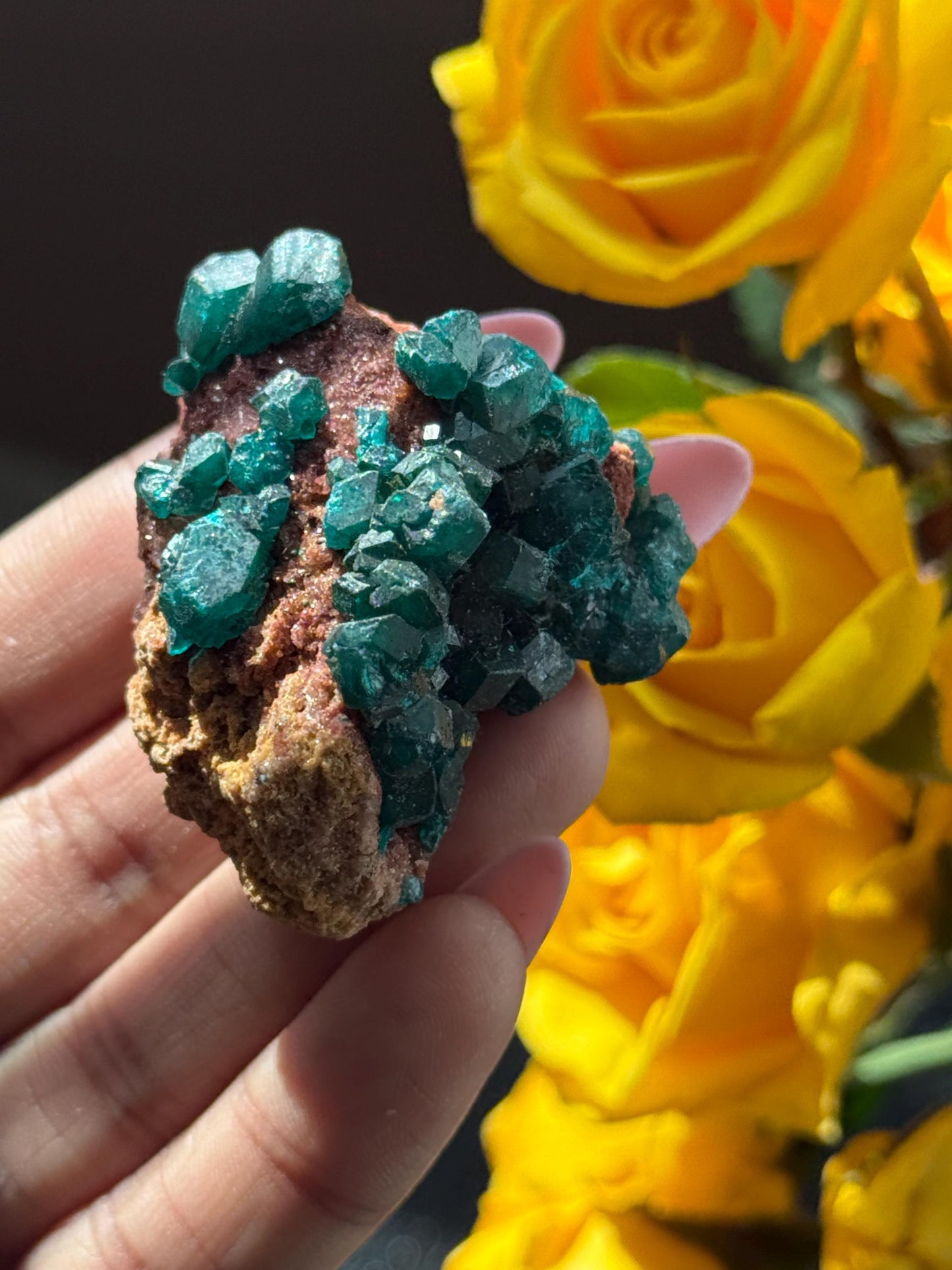 Dioptase, Natural Raw Dioptase, Dioptase from Republic of the Congo, Fossils and Minerals,