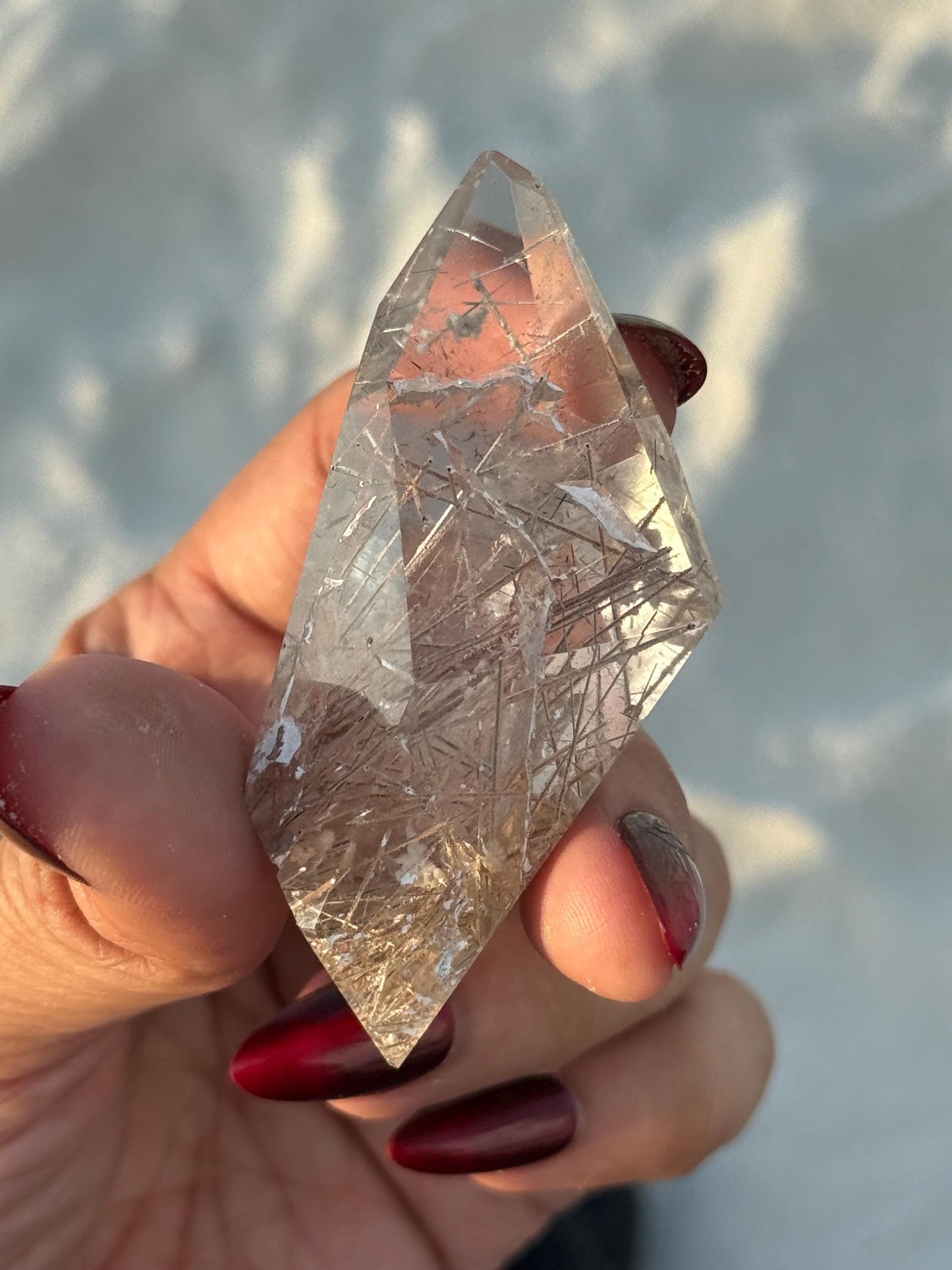 Silver Rutilated Quartz, White Rutile, Titanium dioxide mineral, Rutilated Quartz, Rutile Quartz, Crystal Gifts, SMALL