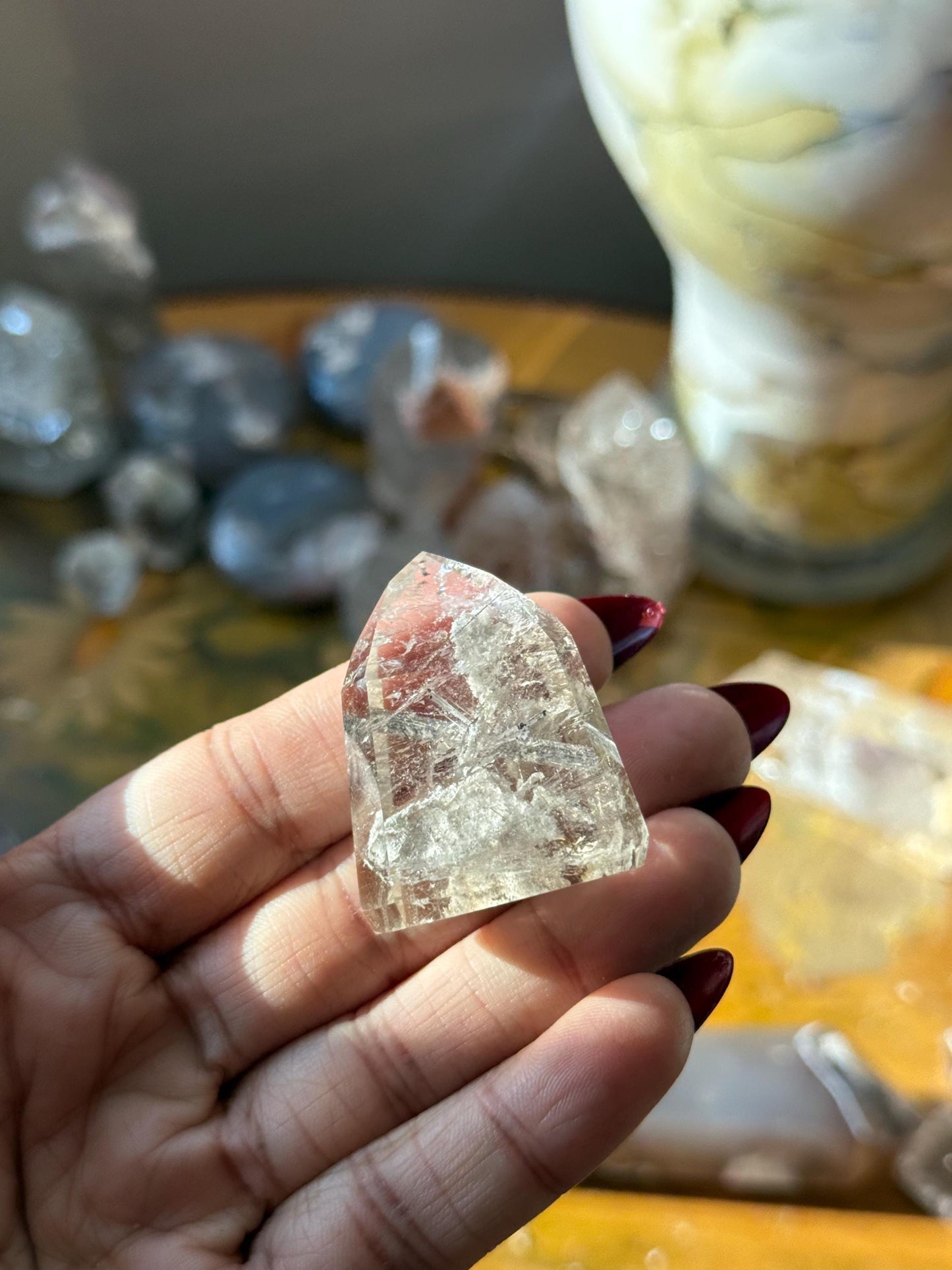 Silver Rutilated Quartz, Titanium dioxide mineral, Black Rutile, Rutilated Quartz, Rutile Quartz, Garden Quartz, MINI SIZE