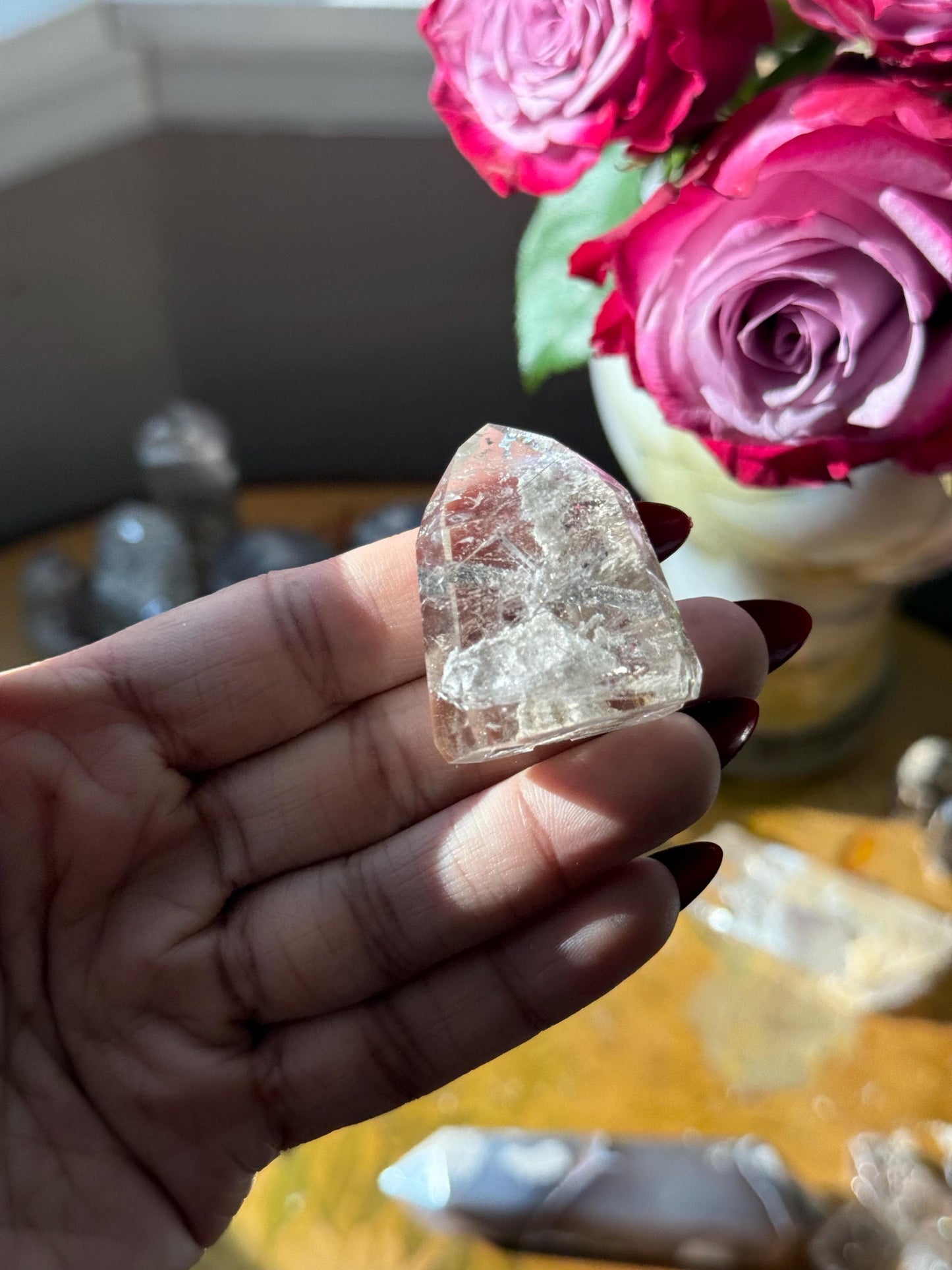 Silver Rutilated Quartz, Titanium dioxide mineral, Black Rutile, Rutilated Quartz, Rutile Quartz, Garden Quartz, MINI SIZE