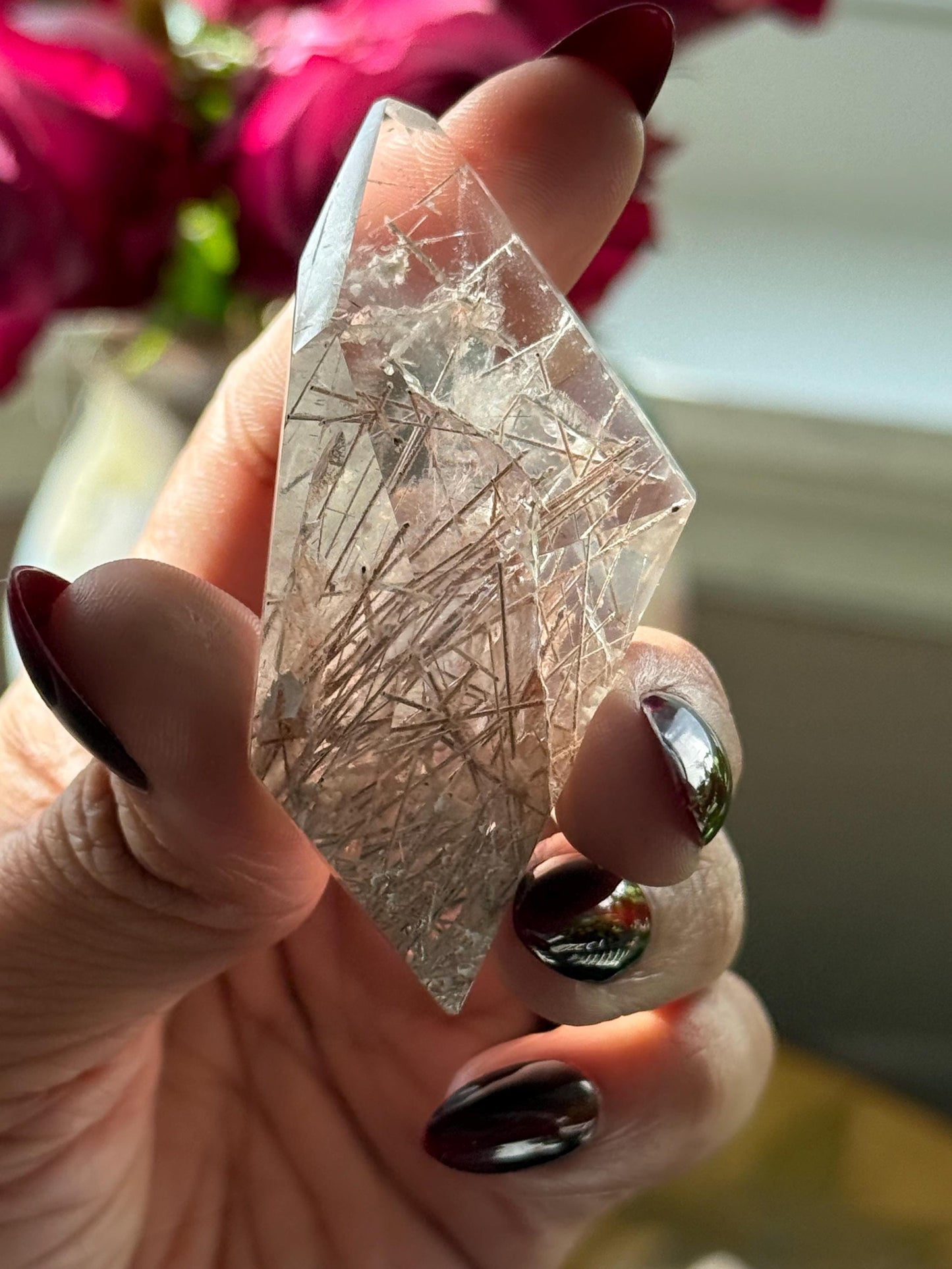 Silver Rutilated Quartz, White Rutile, Titanium dioxide mineral, Rutilated Quartz, Rutile Quartz, Crystal Gifts, SMALL