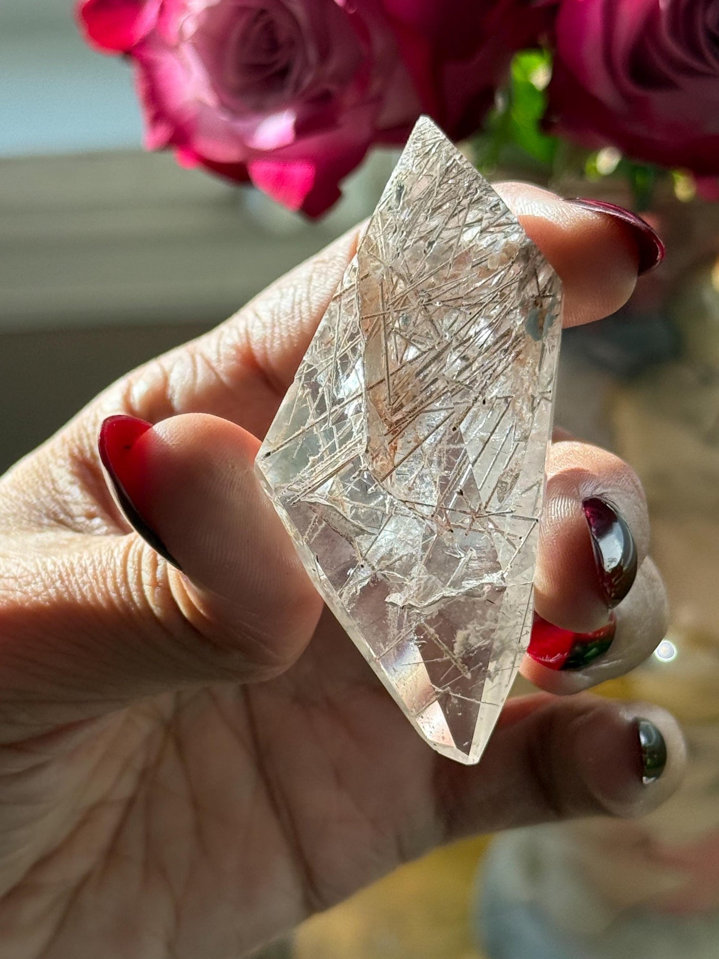 Silver Rutilated Quartz, White Rutile, Titanium dioxide mineral, Rutilated Quartz, Rutile Quartz, Crystal Gifts, SMALL