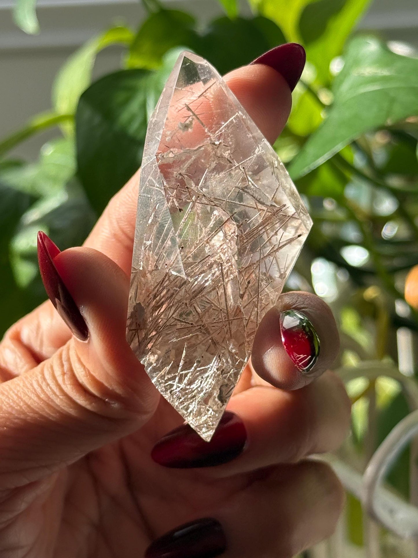 Silver Rutilated Quartz, White Rutile, Titanium dioxide mineral, Rutilated Quartz, Rutile Quartz, Crystal Gifts, SMALL