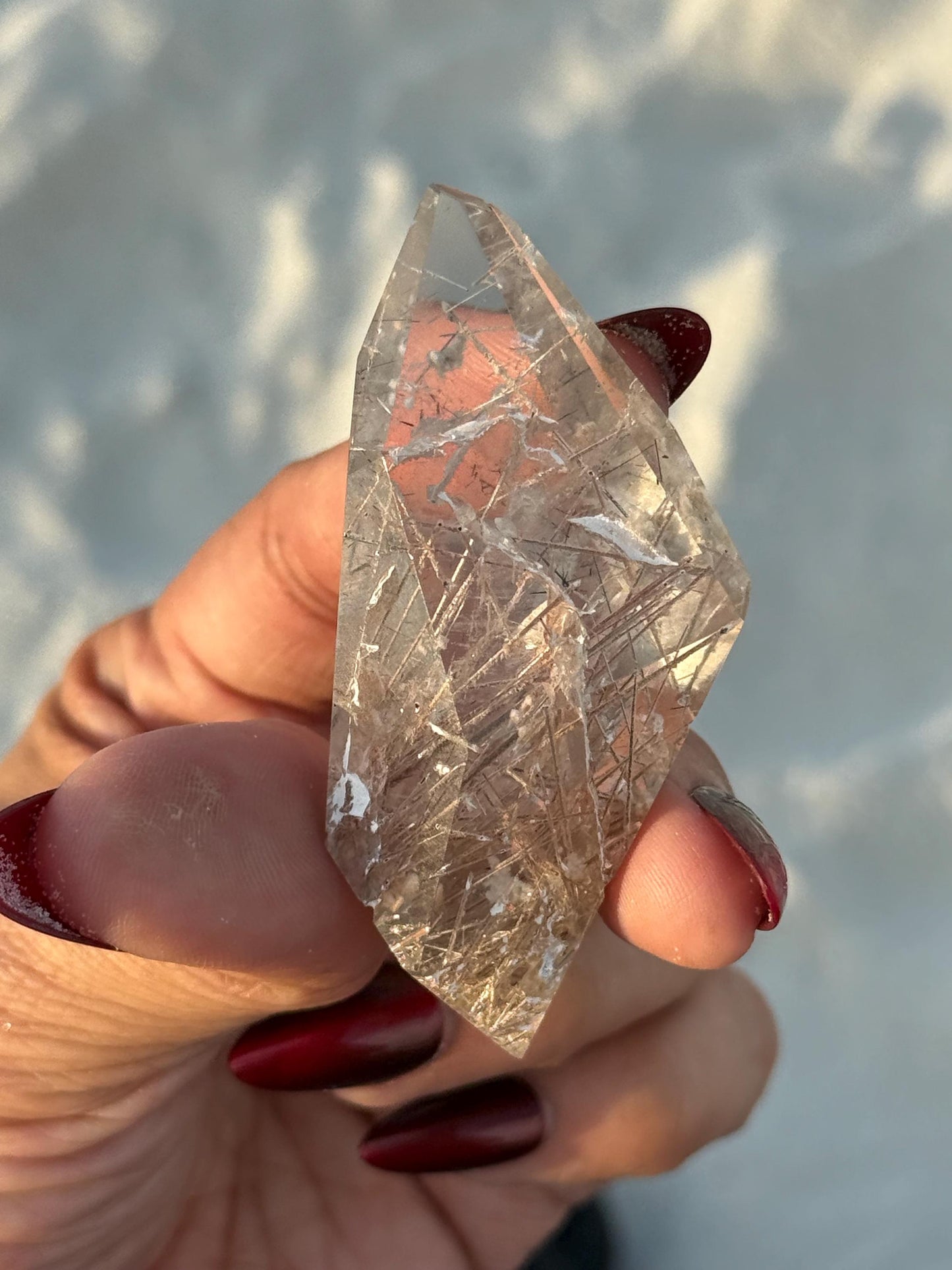 Silver Rutilated Quartz, White Rutile, Titanium dioxide mineral, Rutilated Quartz, Rutile Quartz, Crystal Gifts, SMALL