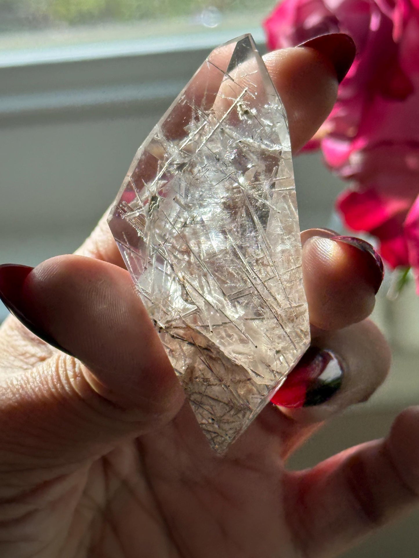 Silver Rutilated Quartz, White Rutile, Titanium dioxide mineral, Rutilated Quartz, Rutile Quartz, Crystal Gifts, SMALL