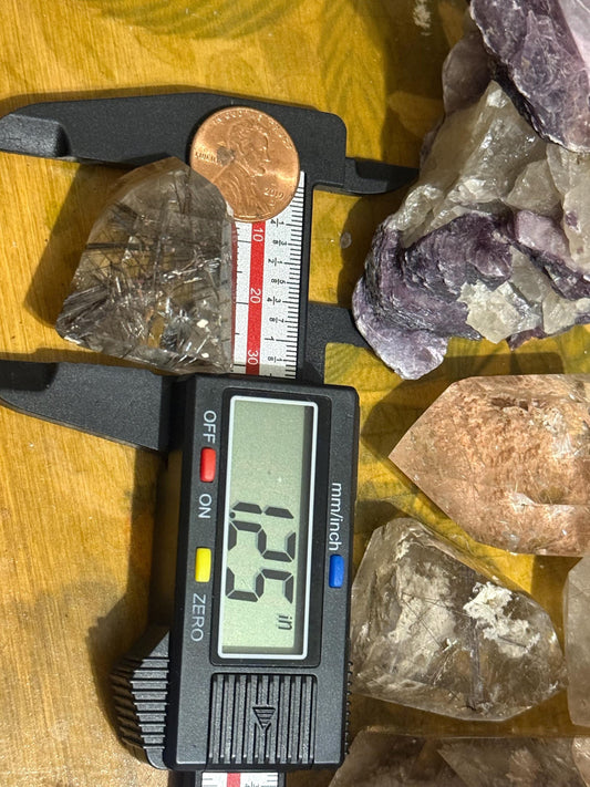 Silver Rutilated Quartz, Titanium dioxide mineral, Black Rutile, Rutilated Quartz, Rutile Quartz, Garden Quartz, MINI SIZE