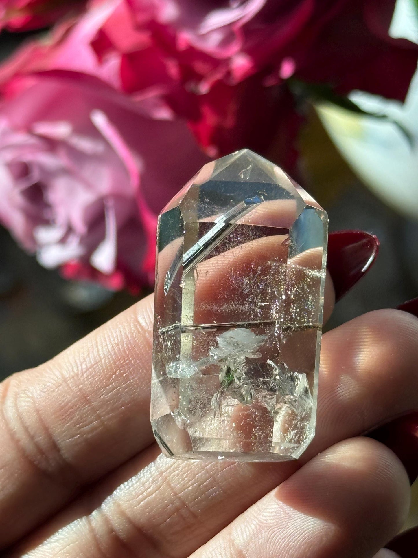 Silver Rutilated Quartz, Titanium dioxide mineral, Black Rutile, Rutilated Quartz, Rutile Quartz, Garden Quartz, MINI SIZE