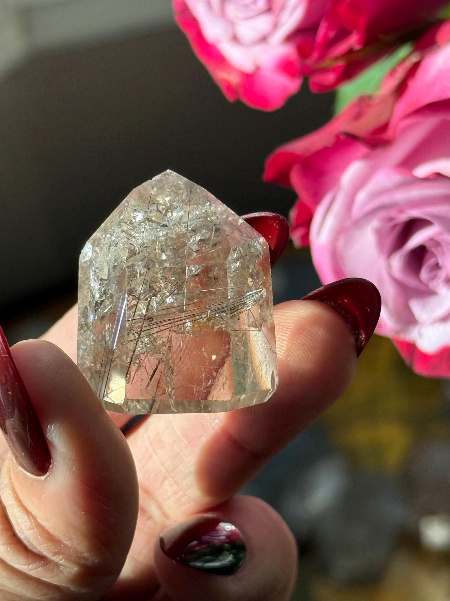 Silver Rutilated Quartz with Mica, Titanium dioxide mineral, Black Rutile, Rutilated Quartz, Rutile Quartz, Garden Quartz, MINI SIZE