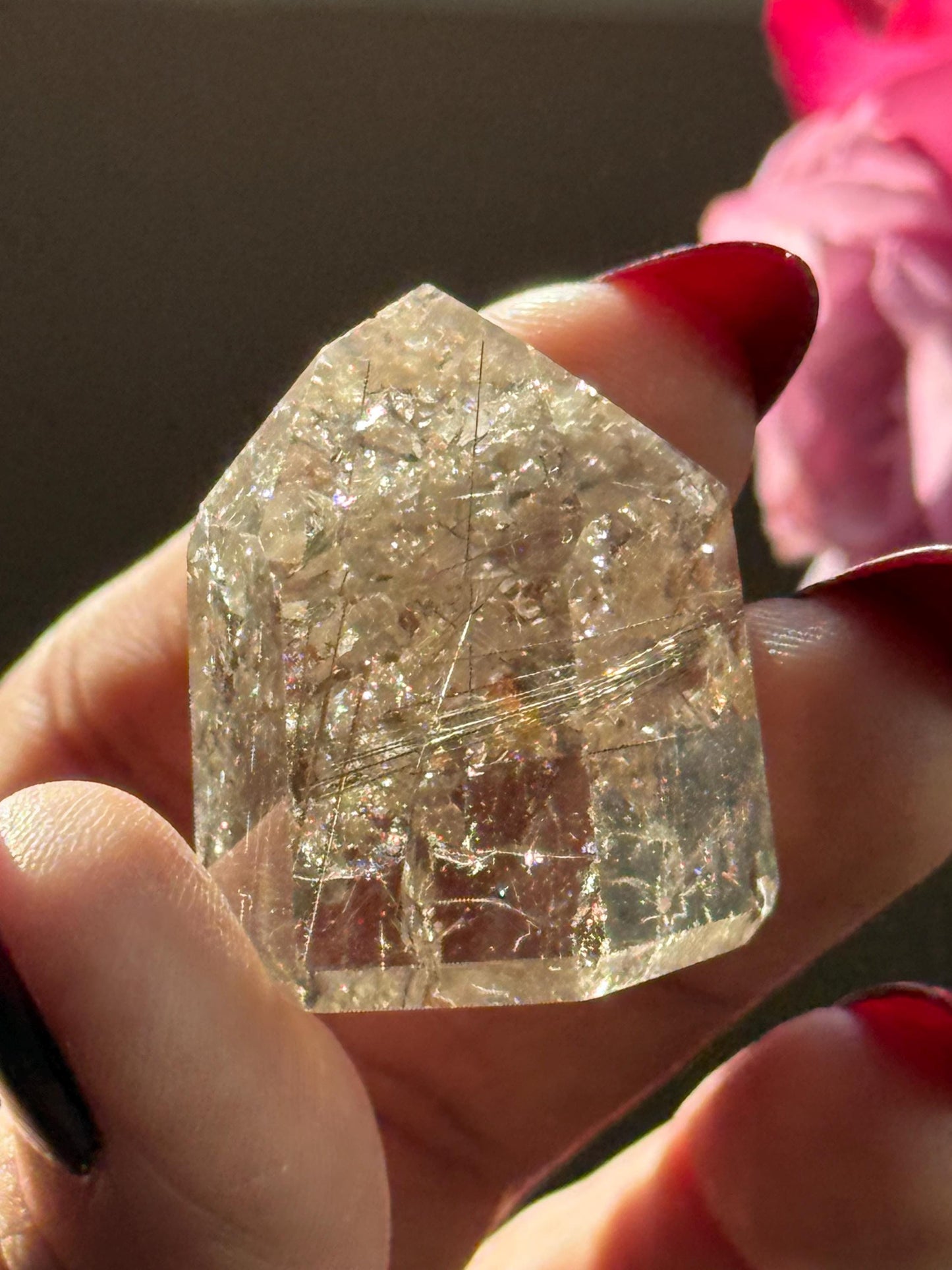 Silver Rutilated Quartz with Mica, Titanium dioxide mineral, Black Rutile, Rutilated Quartz, Rutile Quartz, Garden Quartz, MINI SIZE