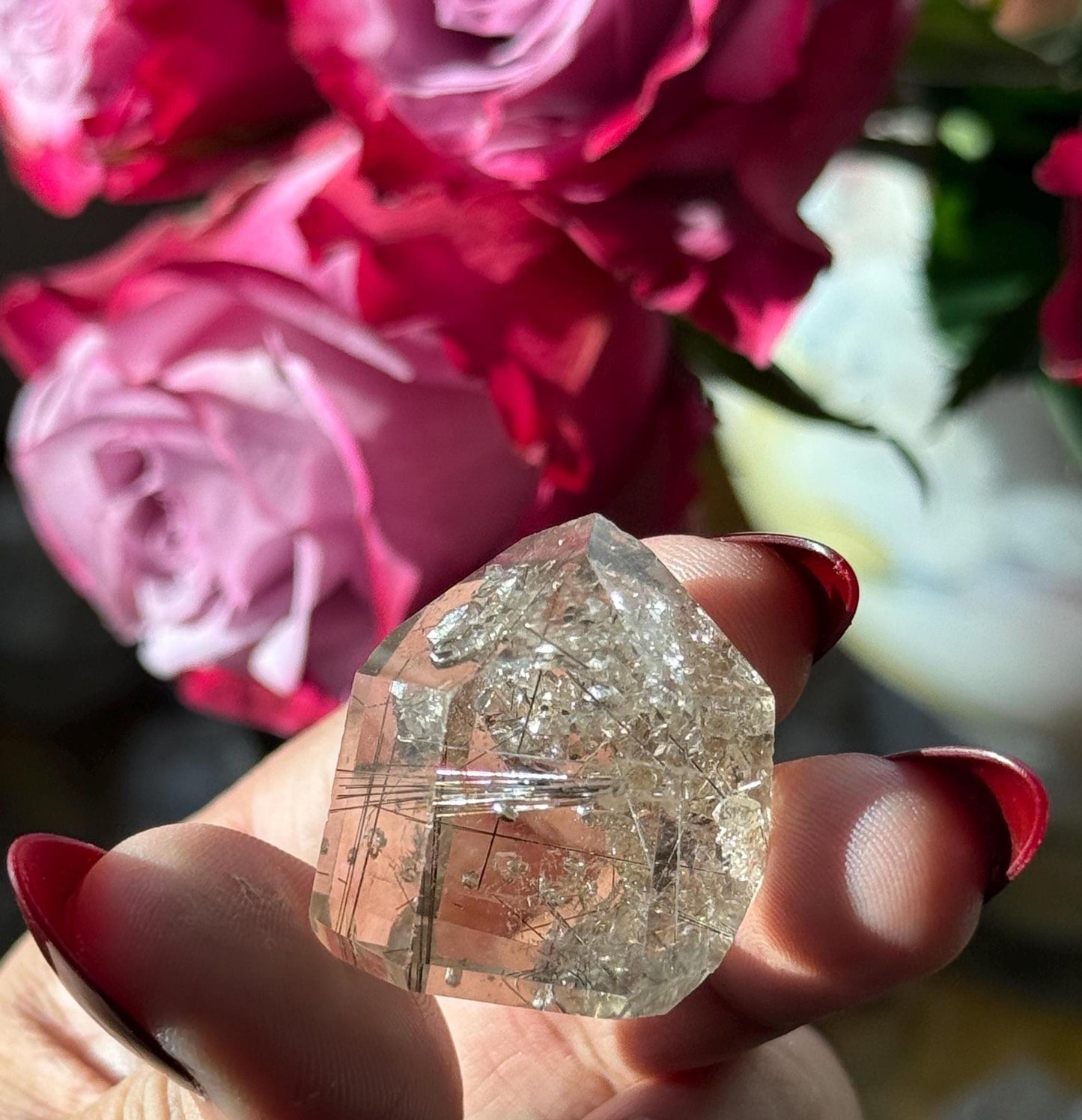 Silver Rutilated Quartz with Mica, Titanium dioxide mineral, Black Rutile, Rutilated Quartz, Rutile Quartz, Garden Quartz, MINI SIZE