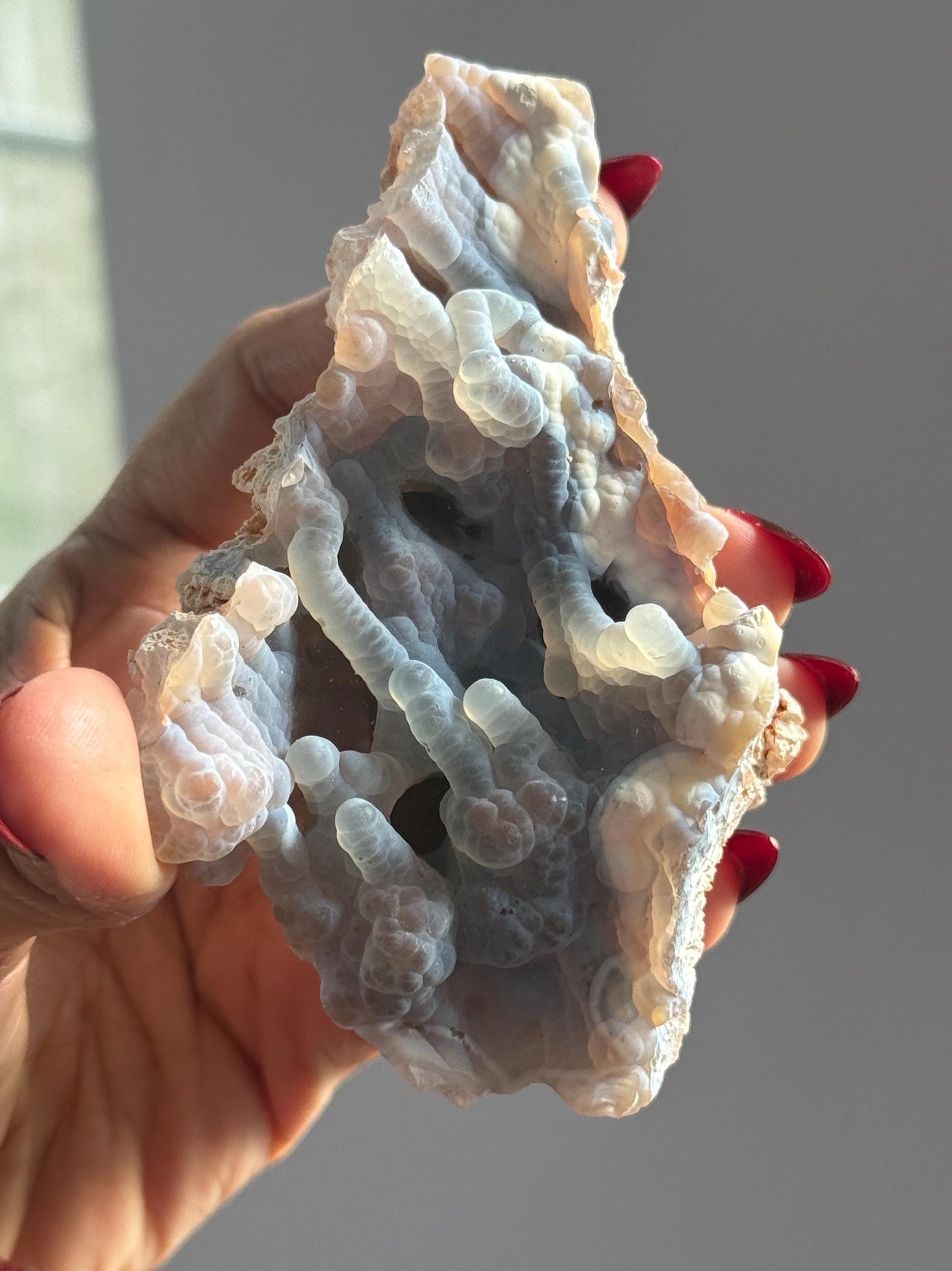 Rare Orca Agate Specimen – Raw Botryoidal Chalcedony Crystal, Natural Mineral Fossil, Collector’s Healing Stone Gift