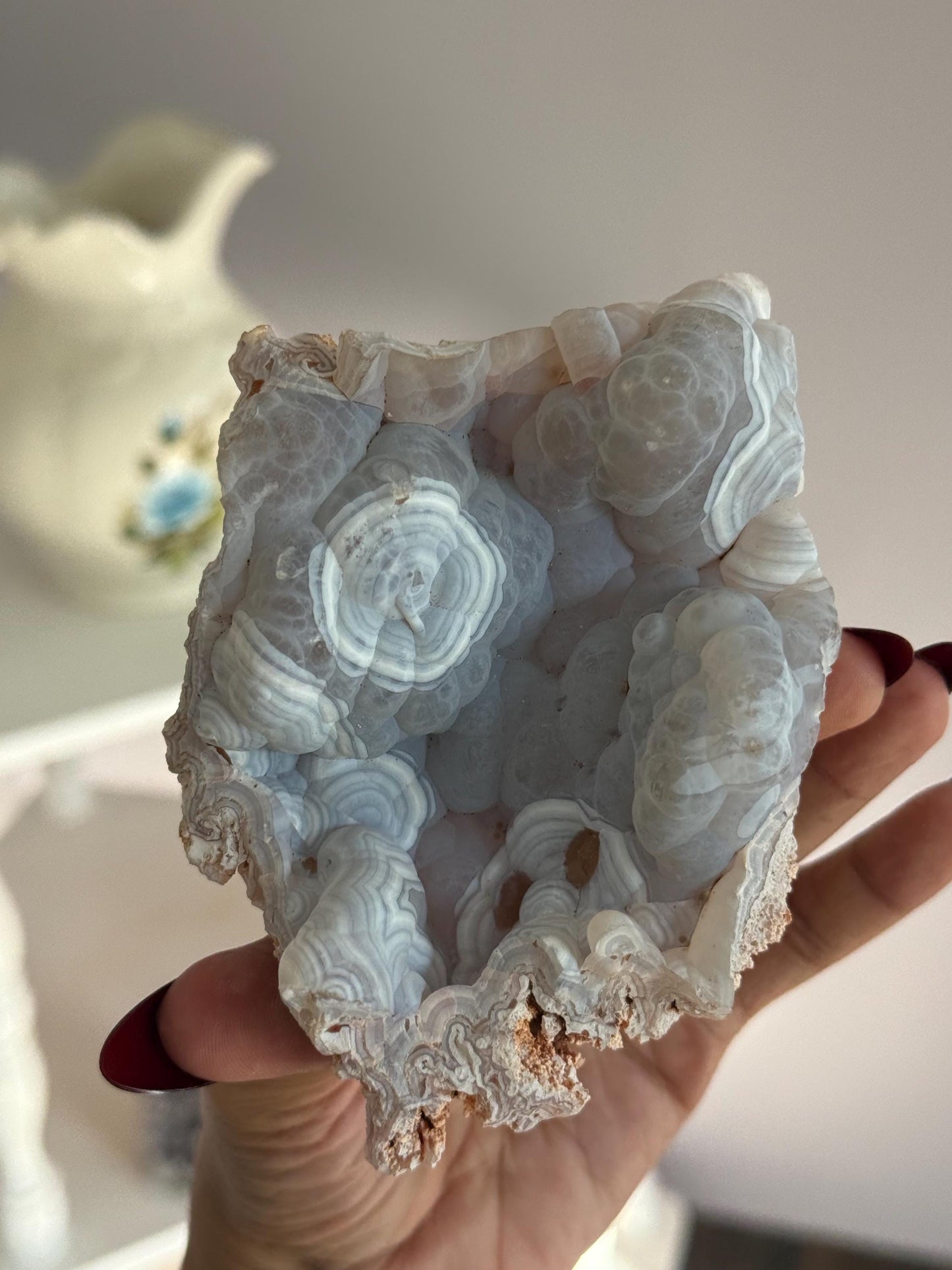 Rare Orca Agate Specimen – Raw Botryoidal Chalcedony Crystal, Natural Mineral Fossil, Collector’s Healing Stone Gift
