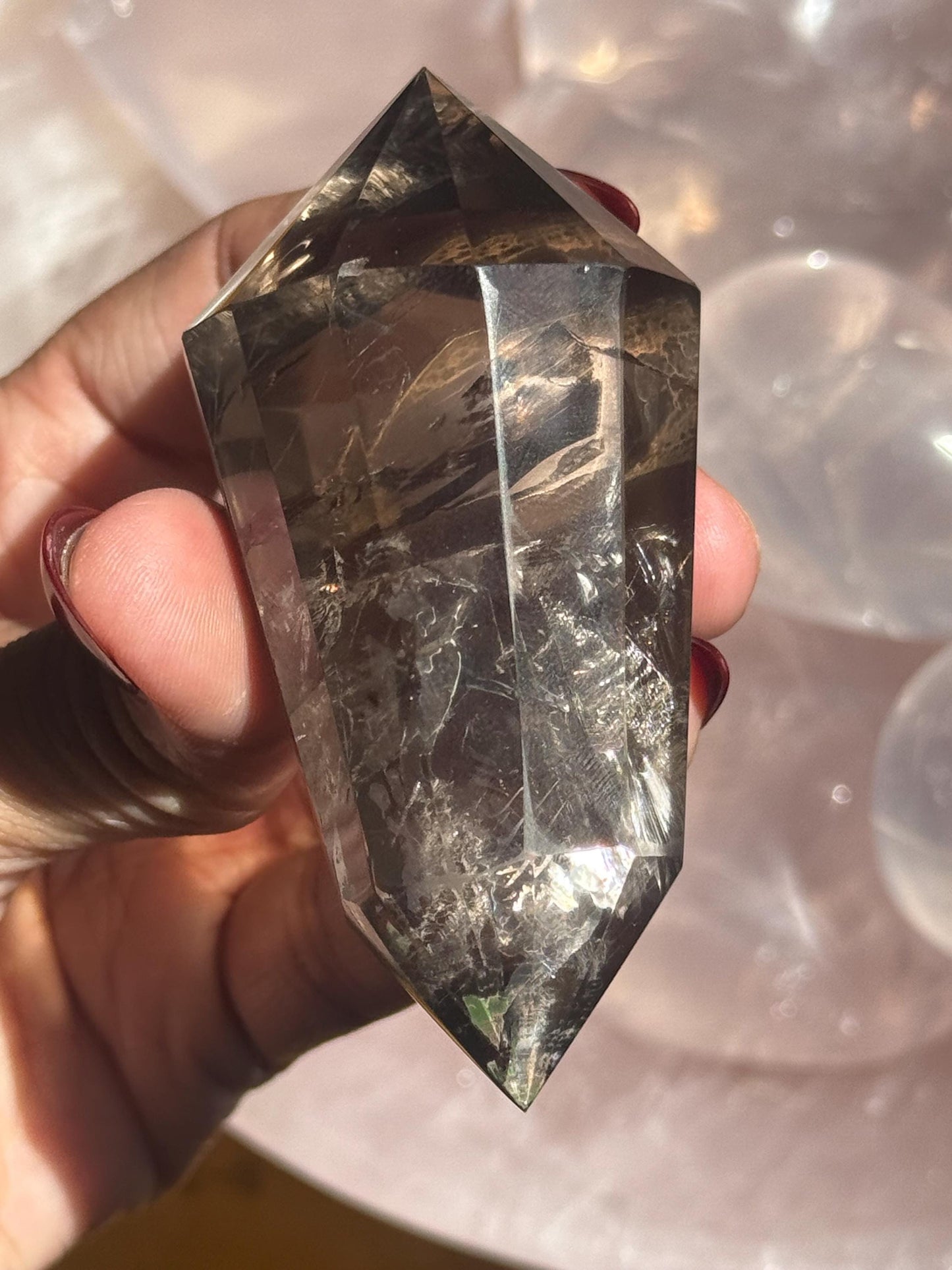 Smoky Quartz Vogel, Faceted Smoky Quartz Crystal, 12 Point Vogel, Healing Crystal, Spiritual & Metaphysical Gift