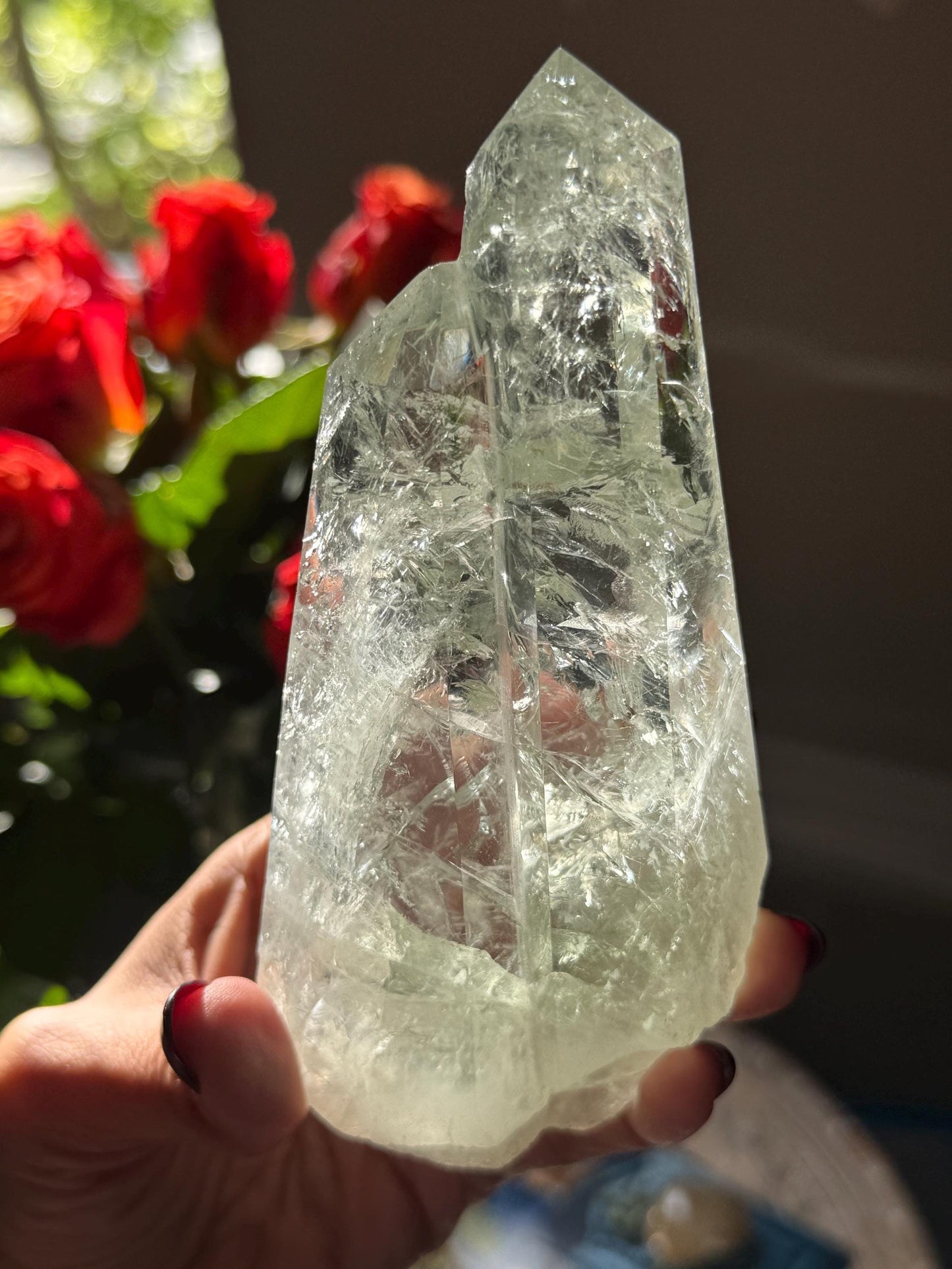 Prasiolite Quartz, Prasiolite Double Terminated Quartz, Twin Flame Quartz
