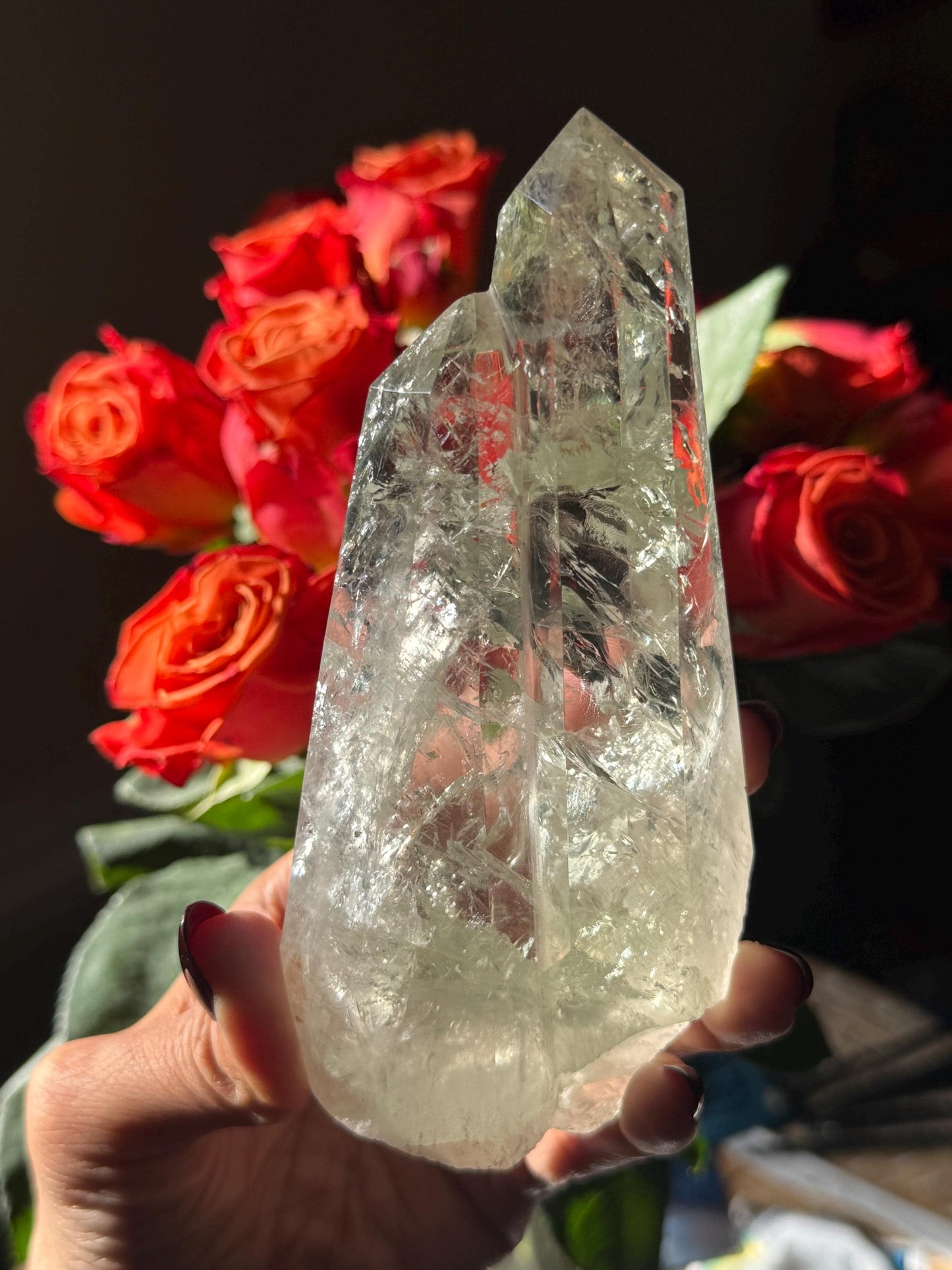 Prasiolite Quartz, Prasiolite Double Terminated Quartz, Twin Flame Quartz