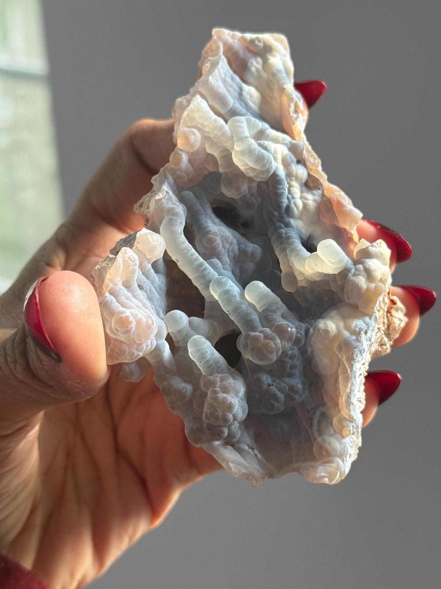 Rare Orca Agate Specimen – Raw Botryoidal Chalcedony Crystal, Natural Mineral Fossil, Collector’s Healing Stone Gift