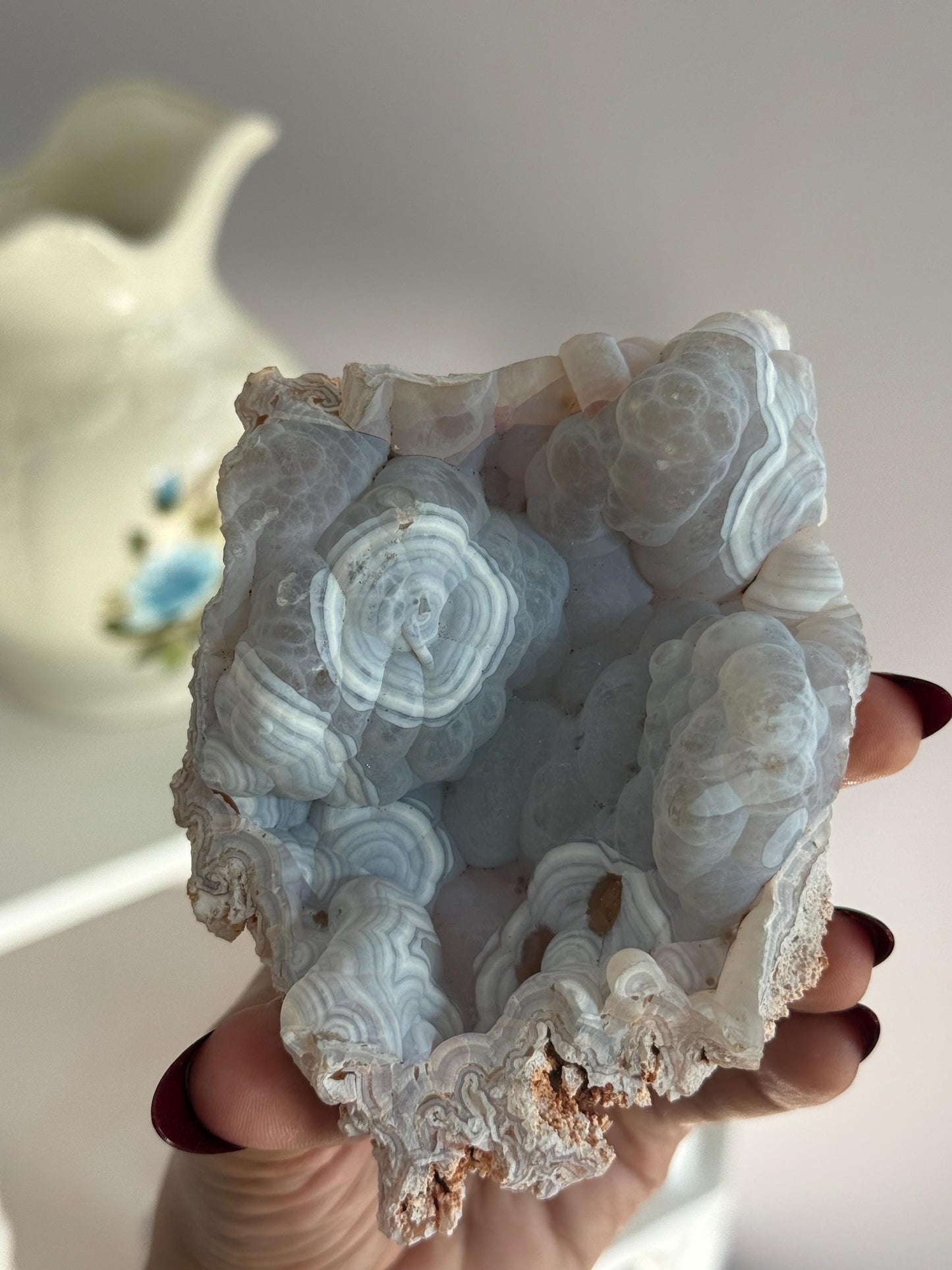 Rare Orca Agate Specimen – Raw Botryoidal Chalcedony Crystal, Natural Mineral Fossil, Collector’s Healing Stone Gift