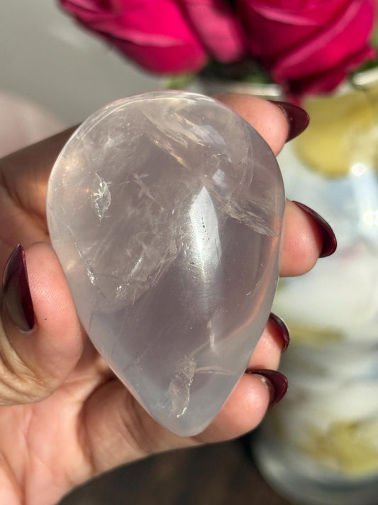 Girasol Rose Quartz Egg with Star Flash – Rose Quartz Heart, Healing Crystals, Crystal Gift for Crystal Lovers