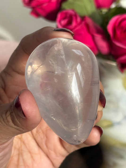 Girasol Rose Quartz Egg with Star Flash – Rose Quartz Heart, Healing Crystals, Crystal Gift for Crystal Lovers