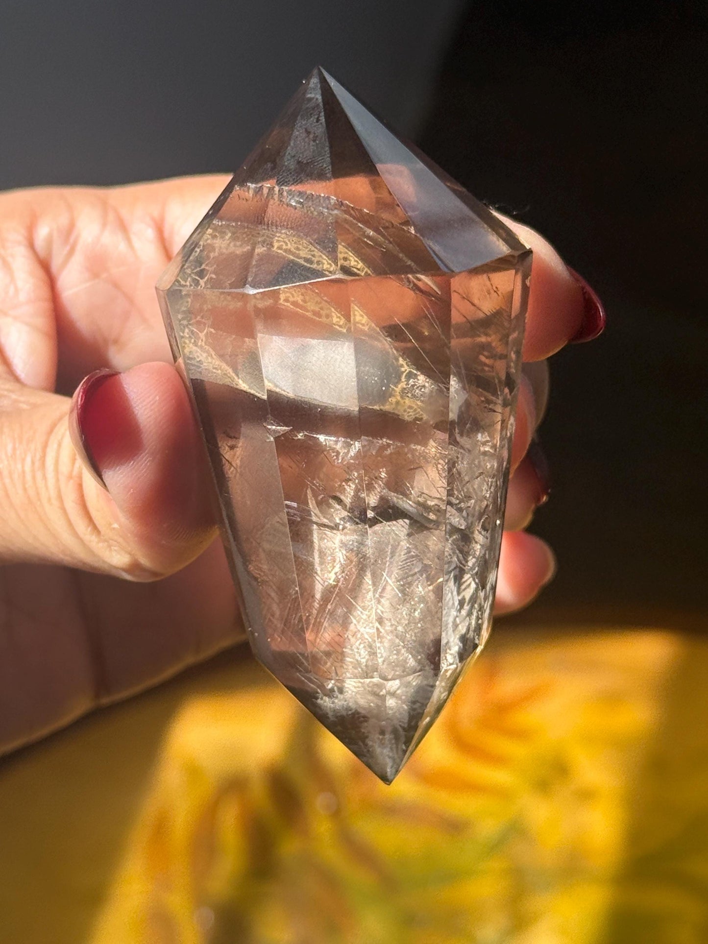 Smoky Quartz Vogel, Faceted Smoky Quartz Crystal, 12 Point Vogel, Healing Crystal, Spiritual & Metaphysical Gift