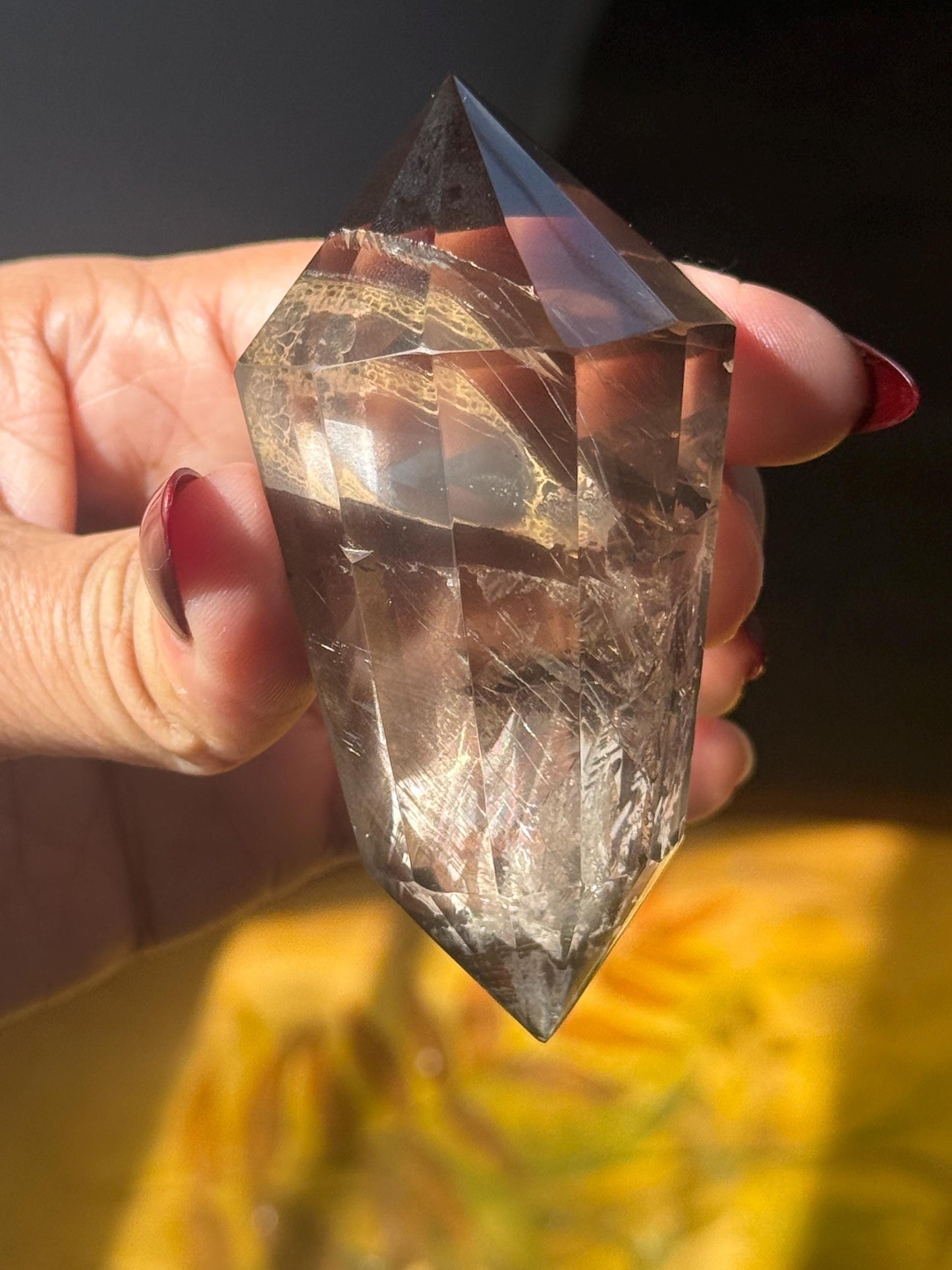 Smoky Quartz Vogel, Faceted Smoky Quartz Crystal, 12 Point Vogel, Healing Crystal, Spiritual & Metaphysical Gift