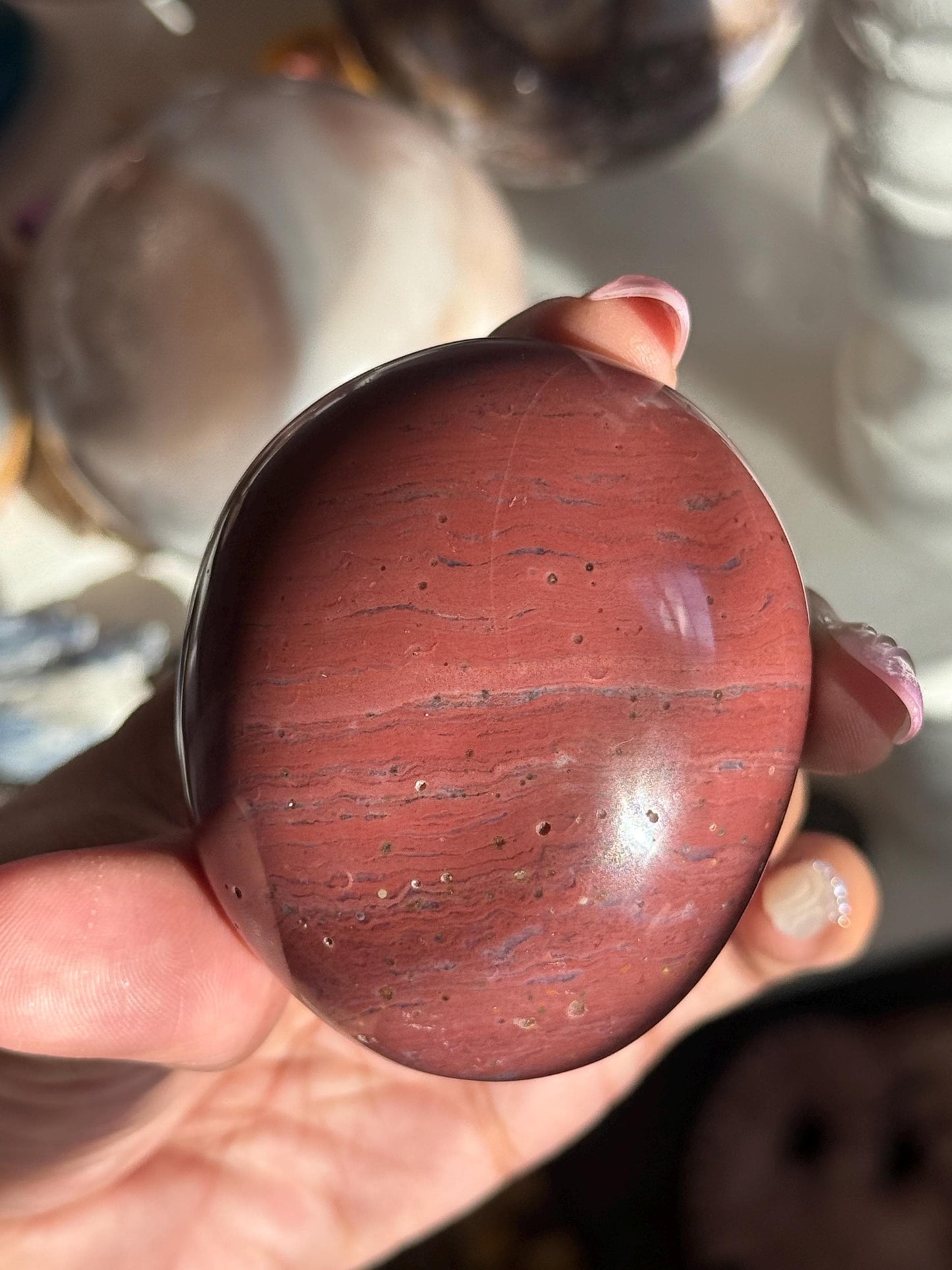 Ocean Jasper Palm Stone, Red Ocean Jasper, Purple Ocean Jasper Stone, Ocean Jasper, Worry Stone, Chakra Palm Stones, crystals for healing,