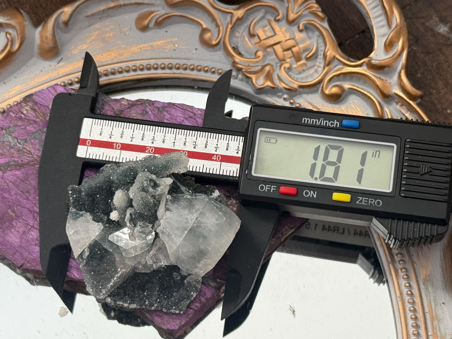 Blue Apophyllite Cluster, SmalApophyllite Quartz with Druzy, Small Mini