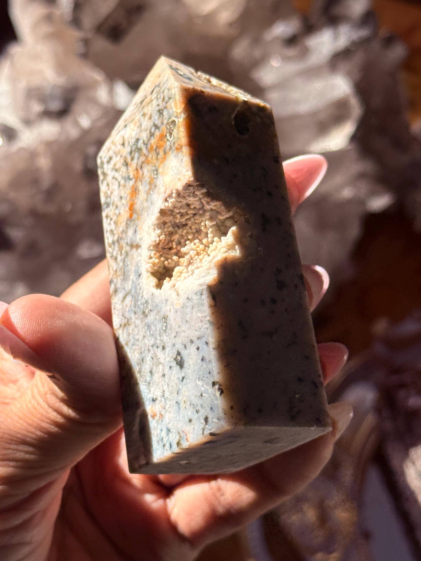 Botryoidal Ocean Jasper Tower, Druzy Ocean Japaer, Bubble Ocean Jasper