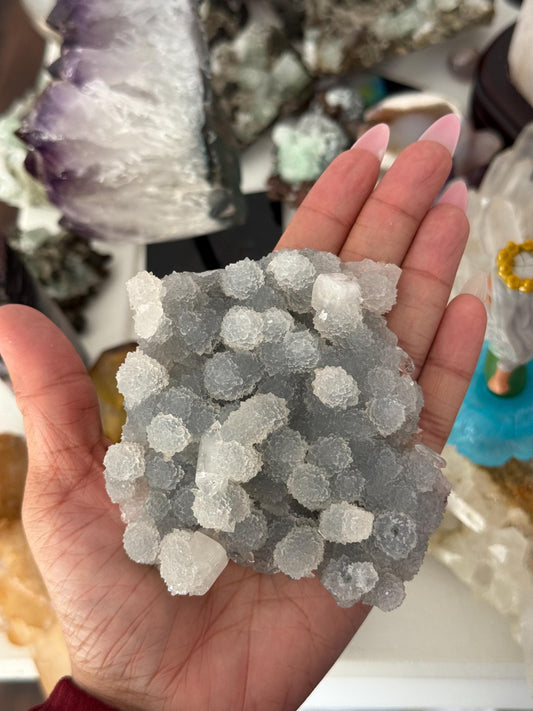 Blue Apophyllite Cluster From India, Apophyllite, Botryoidal Raw Specimen Cluster